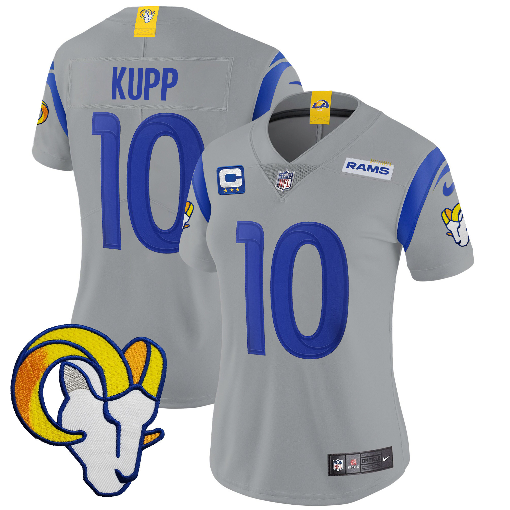 Cooper Kupp Women's Los Angeles Rams Vapor Limited Gray Jersey - All Stitched