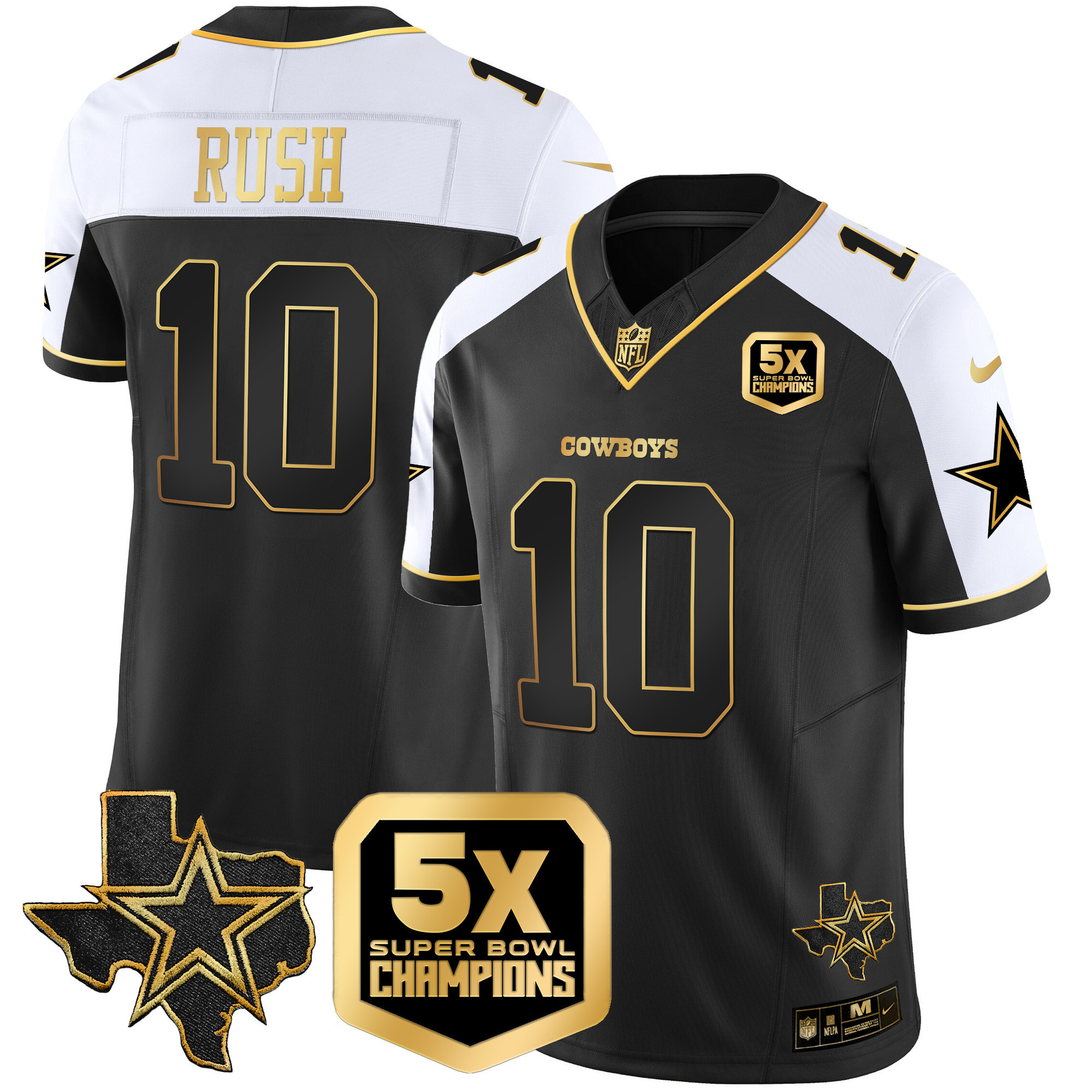 Cooper Rush Men's Dallas Cowboys 5x Super Bowl Champions Vapor Limited Alternate Jersey - All Stitched