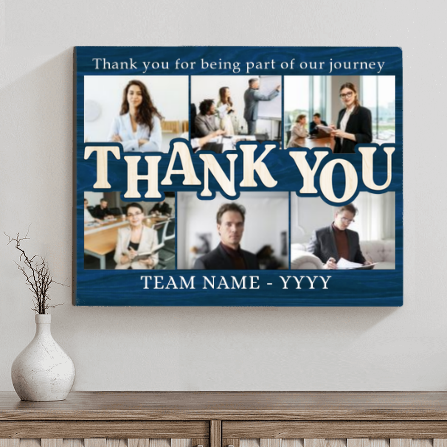 Create Your Own Thank You Photo Collage Canvas, Personalized Thank You Gift, Farewell Or Appreciation Gift For Colleagues Boss