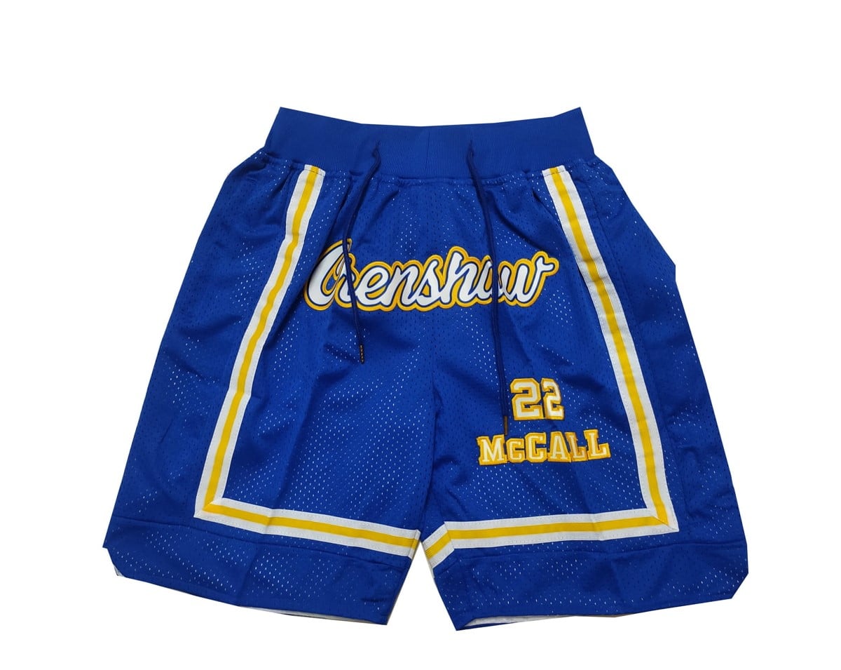 Crenshaw High School #22 Quincy McCall Blue Shorts - Basketball Shorts Store