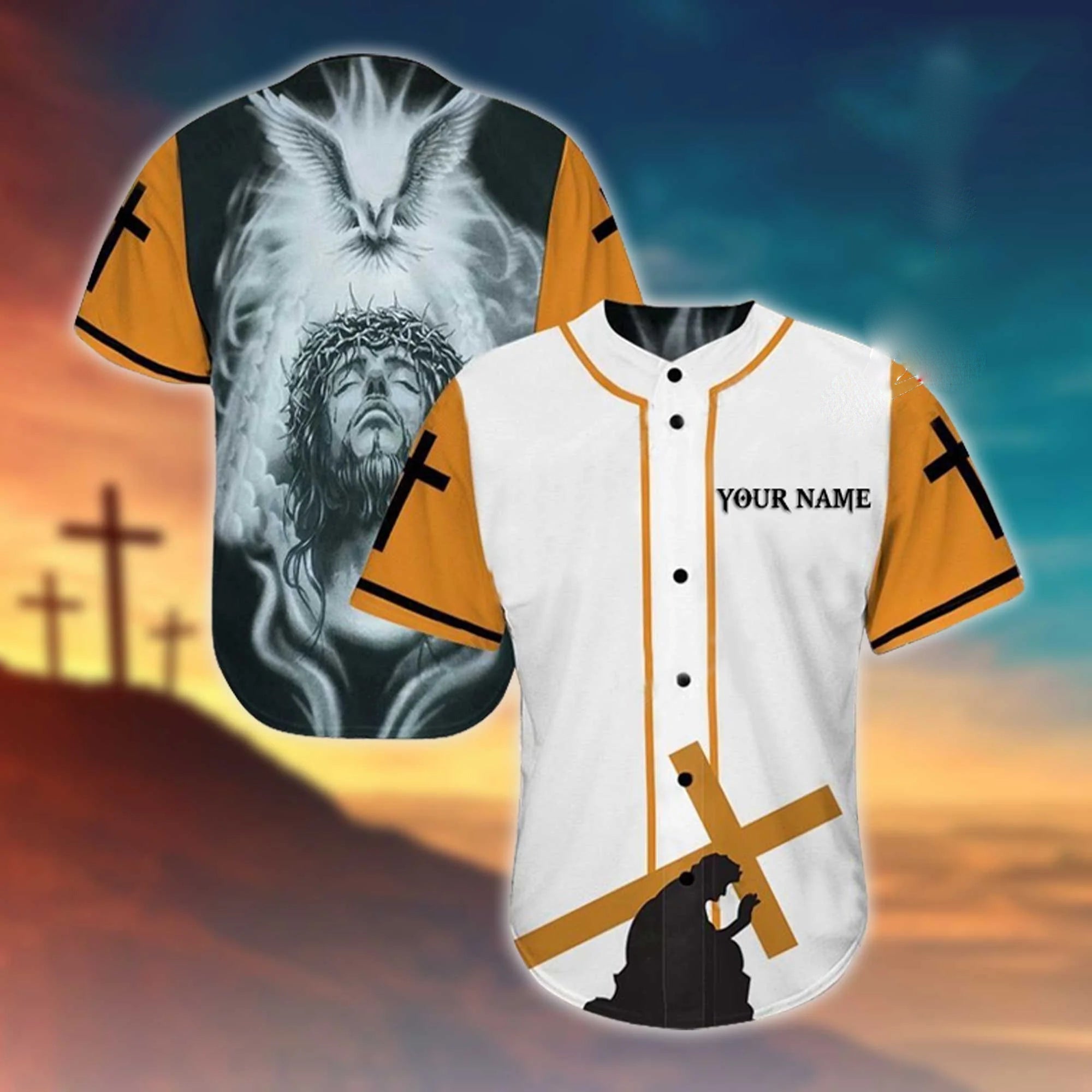 Cross, God Baseball Jersey - Jesus Custom Printed 3D Baseball Jersey Shirt For Men Women
