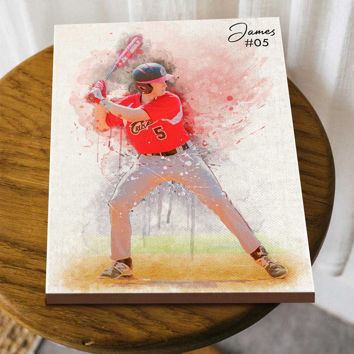 Custom Baseball Painting Portrait From Photo, Personalized Baseball Wall Art Canvas, Sport Senior Night Gifts, Baseball Player Christmas Gift