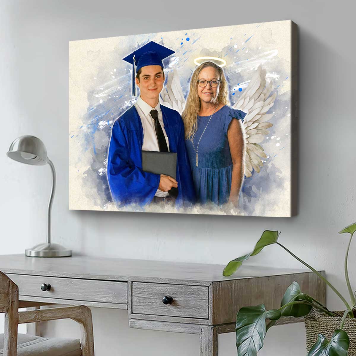 Custom Graduation Gifts, Personalized Portrait For College Graduation, Memorial Drawing Graduation Canvas, Grad Gifts