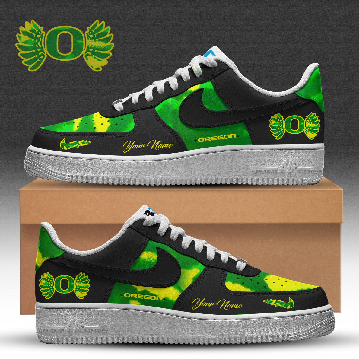 Custom Oregon Ducks x Grateful Dead Special Edition AF1 Sneakers