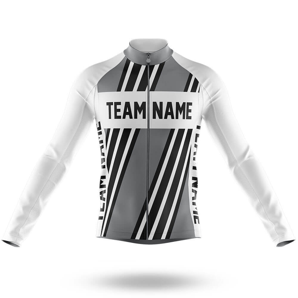 Custom Team Name M5 Grey - Men's Cycling Long Sleeve Jersey