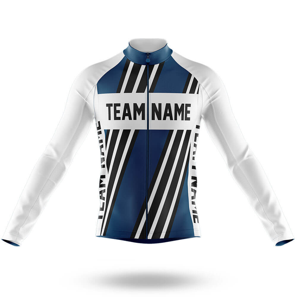 Custom Team Name M5 Navy - Men's Cycling Long Sleeve Jersey