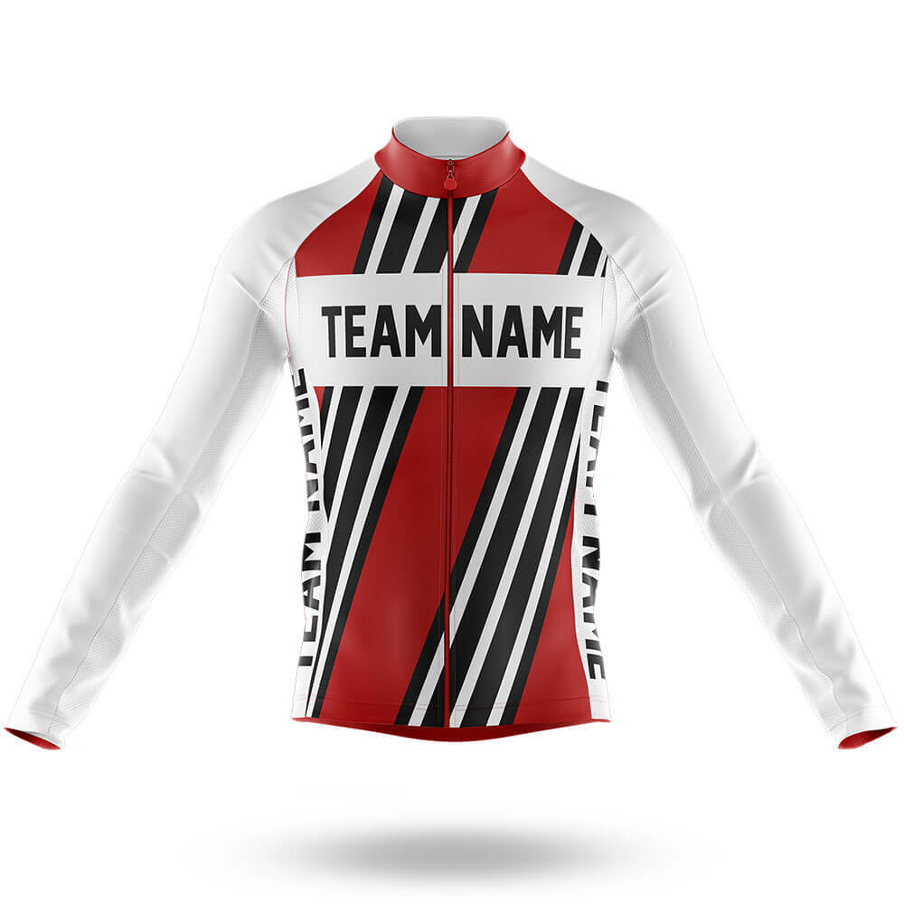 Custom Team Name M5 Red - Men's Cycling Long Sleeve Jersey