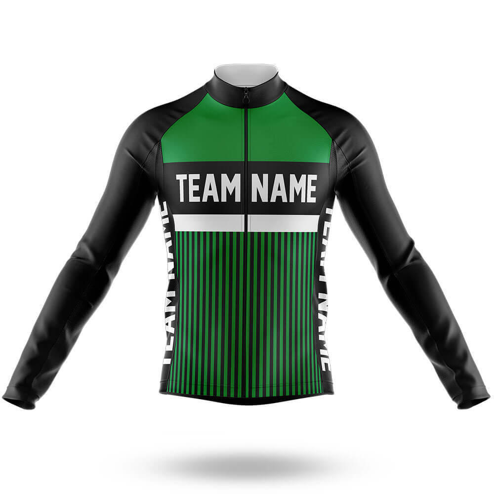 Custom Team Name M6 Green - Men's Cycling Long Sleeve Jersey