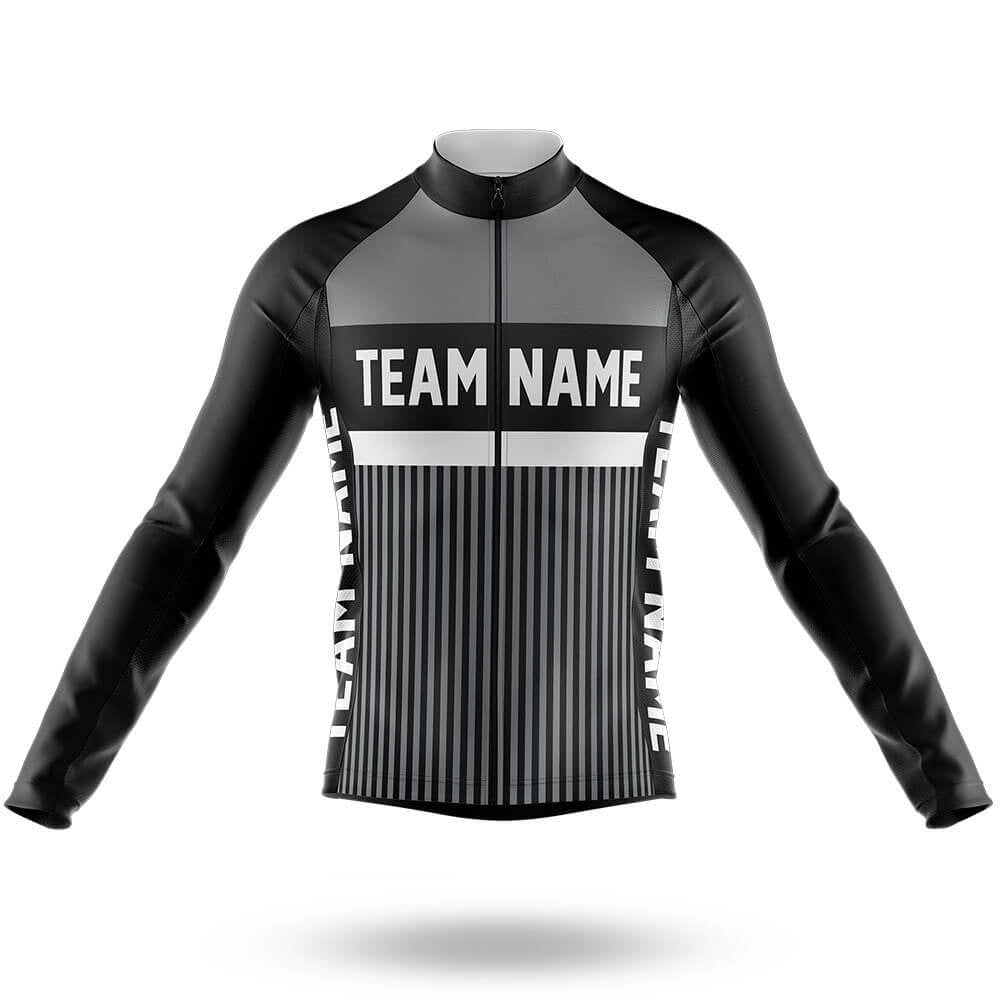 Custom Team Name M6 Grey - Men's Cycling Long Sleeve Jersey