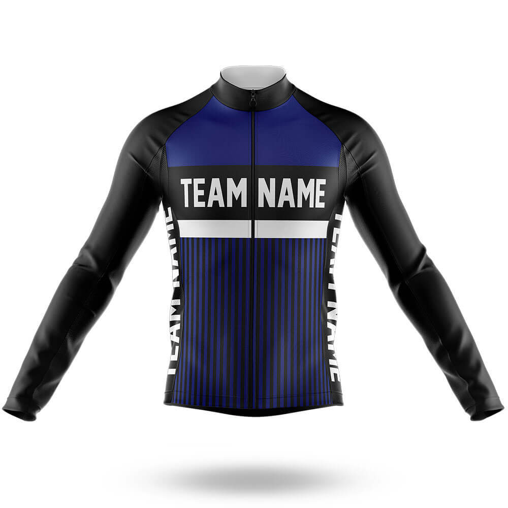 Custom Team Name M6 Navy - Men's Cycling Long Sleeve Jersey