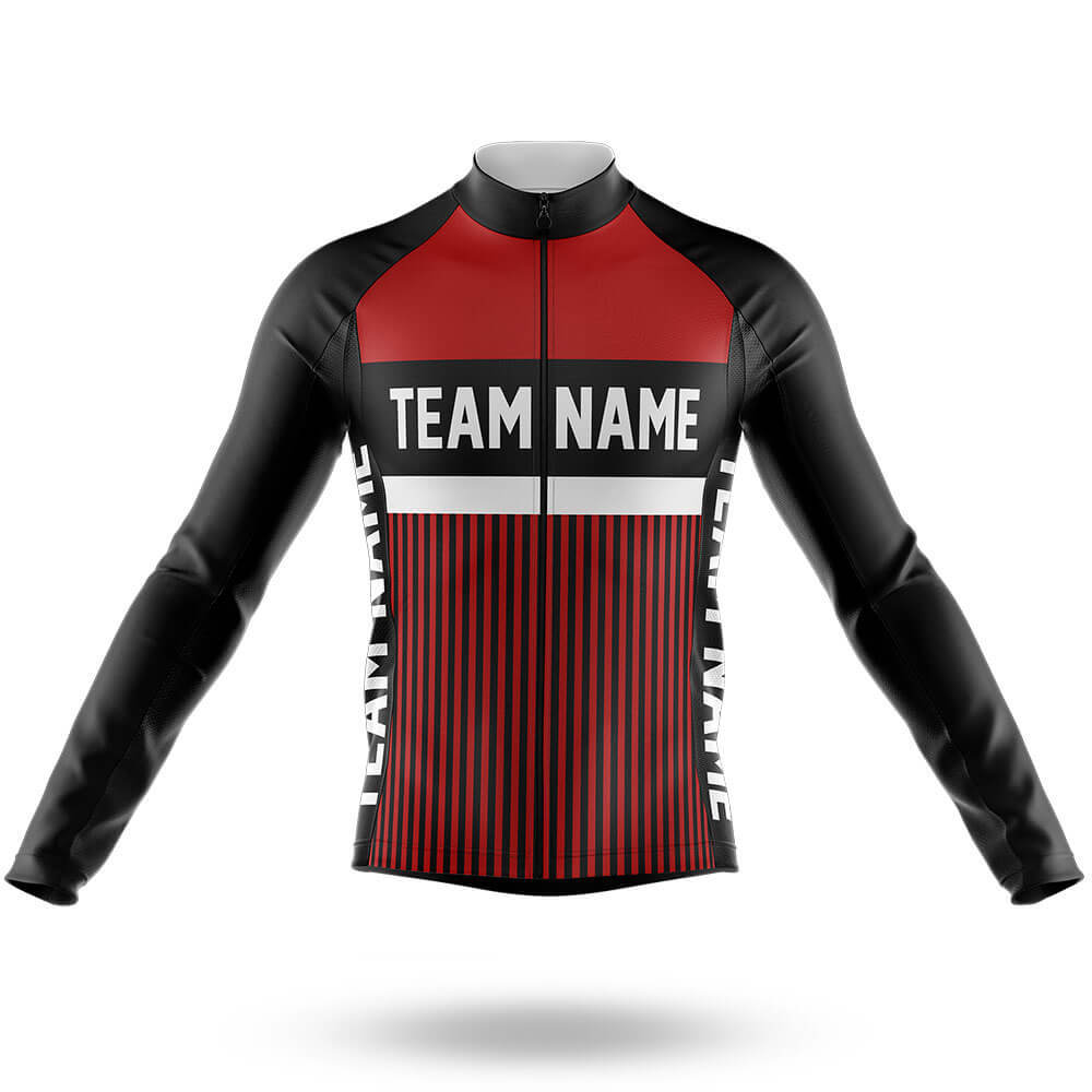 Custom Team Name M6 Red - Men's Cycling Long Sleeve Jersey