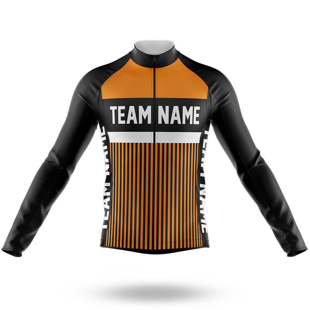 Custom Team Name M6 Yellow - Men's Cycling Long Sleeve Jersey