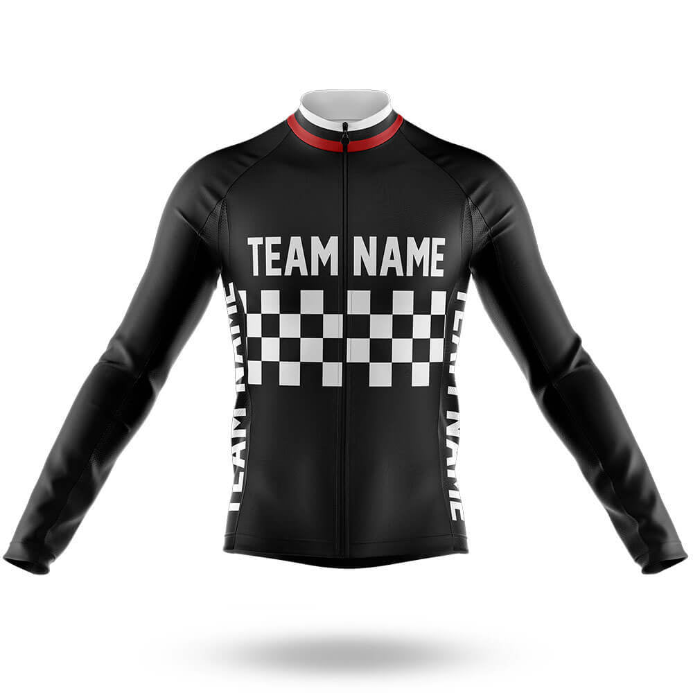 Custom Team Name M7 Black - Men's Cycling Long Sleeve Jersey