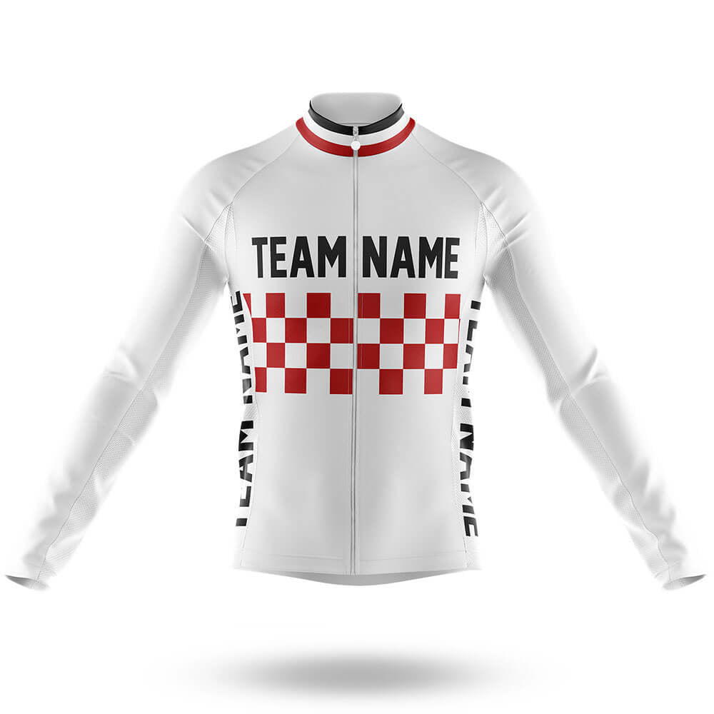 Custom Team Name M7 White - Men's Cycling Long Sleeve Jersey