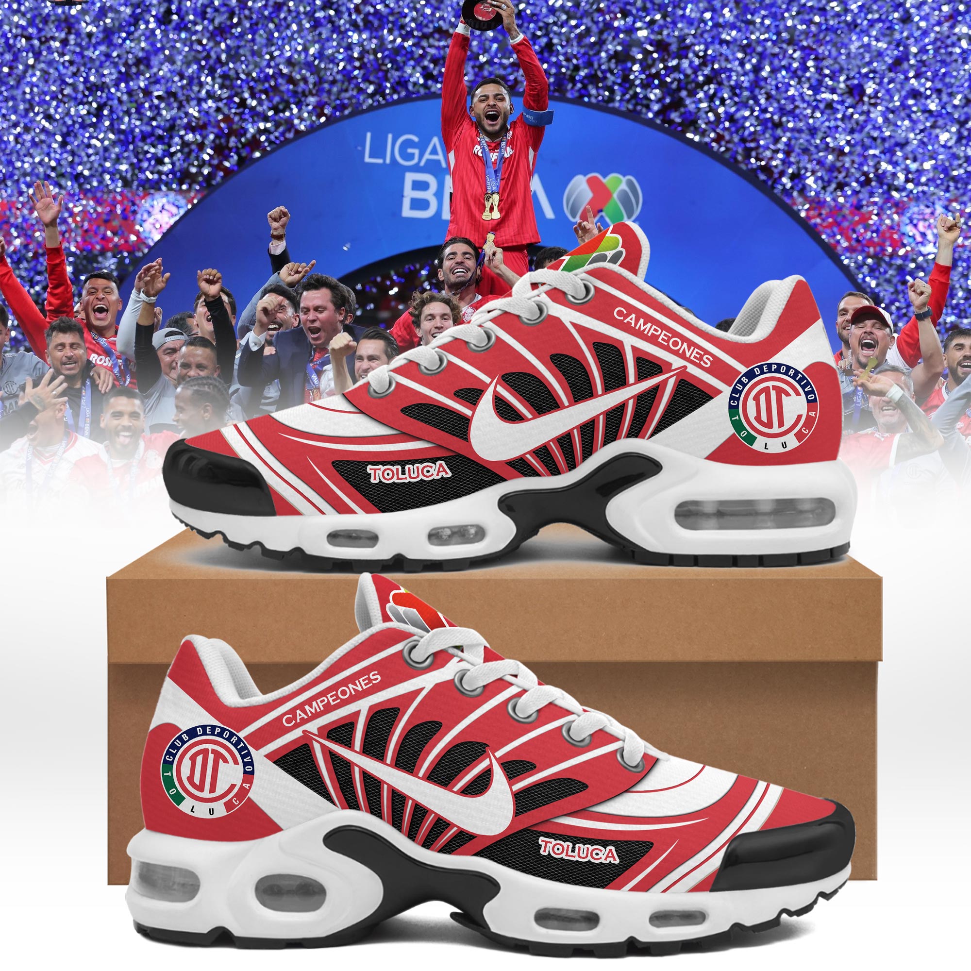 Custom Toluca FC Clausura CAMPEONES Air Max Plus Sport Max Soul Sneakers