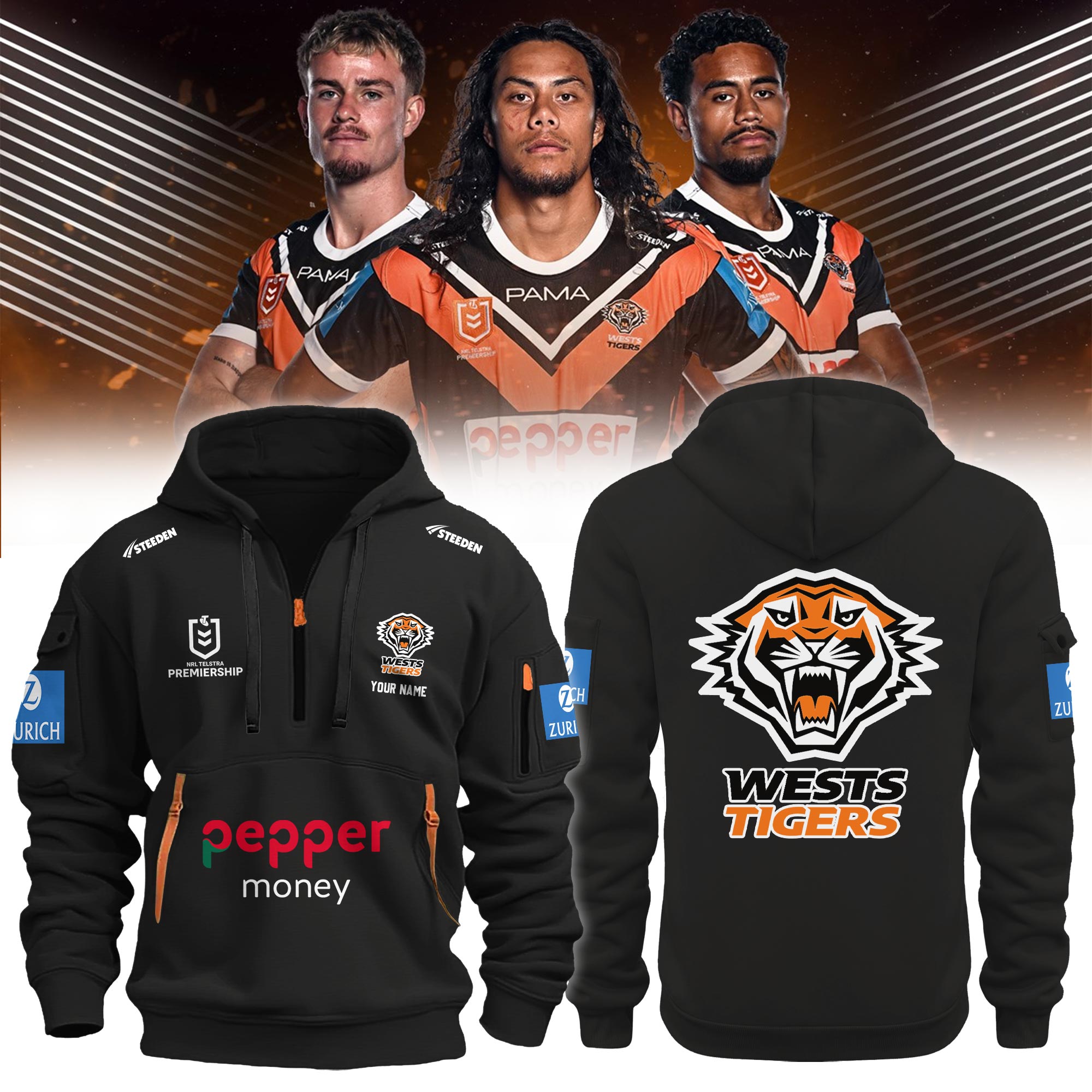 Custom Wests Tigers Personalized New Hoodie
