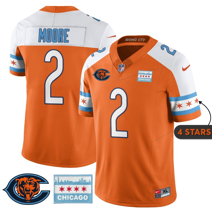 D J Moore MenÃƒÂ¯Ã‚Â¿Ã‚Â½s Chicago Bears City Edition Orange Alternate Jersey - All Stitched