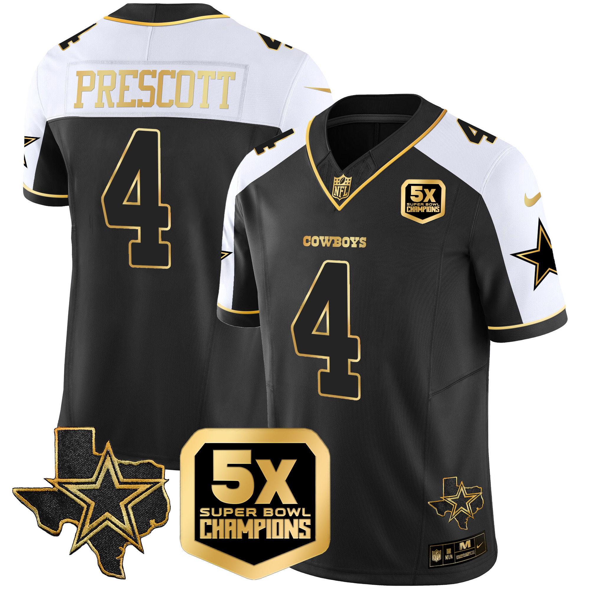 Dak Prescott Men's Dallas Cowboys 5x Super Bowl Champions Vapor Limited Alternate Jersey - All Stitched