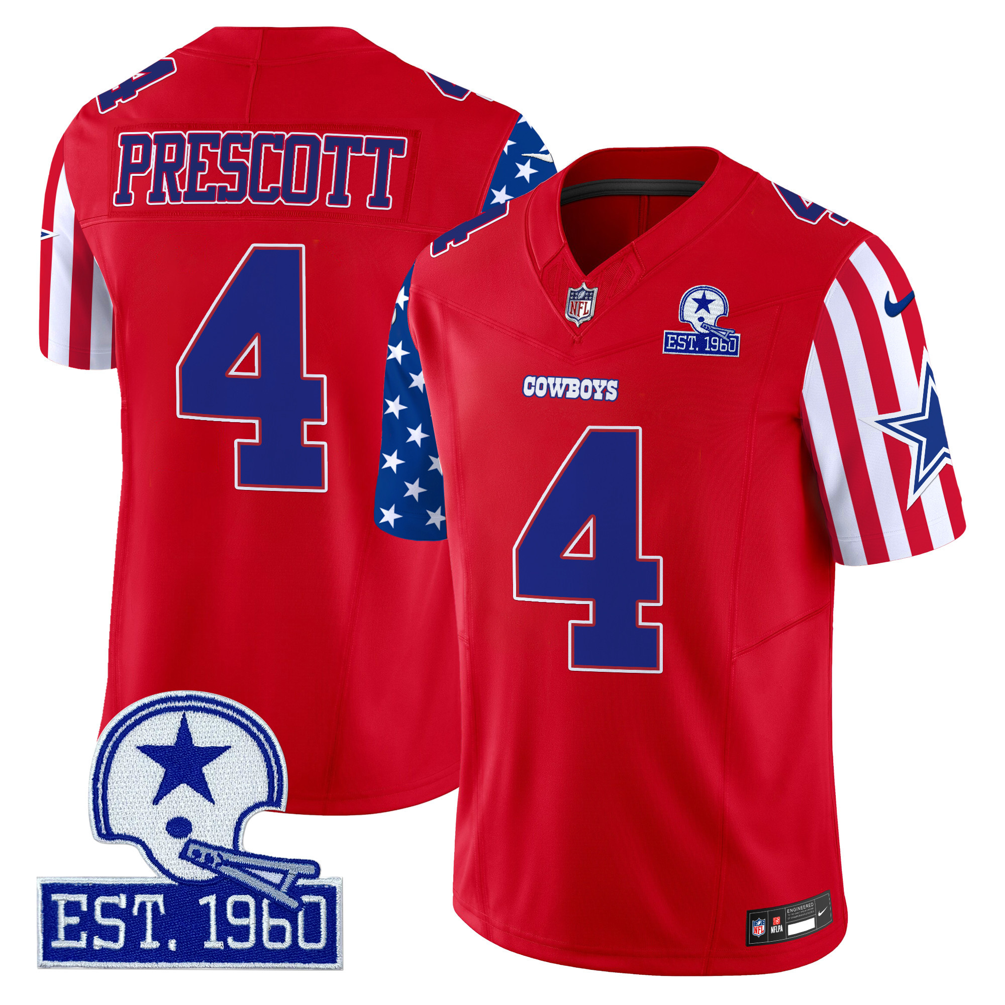 Dak Prescott Men's Dallas Cowboys American Style Vapor Limited Red Jersey - All Stitched