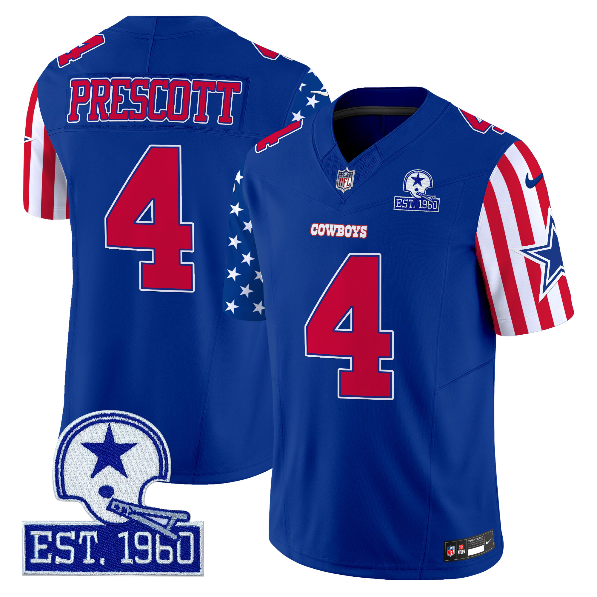 Dak Prescott Men's Dallas Cowboys American Style Vapor Limited Royal Jersey - All Stitched