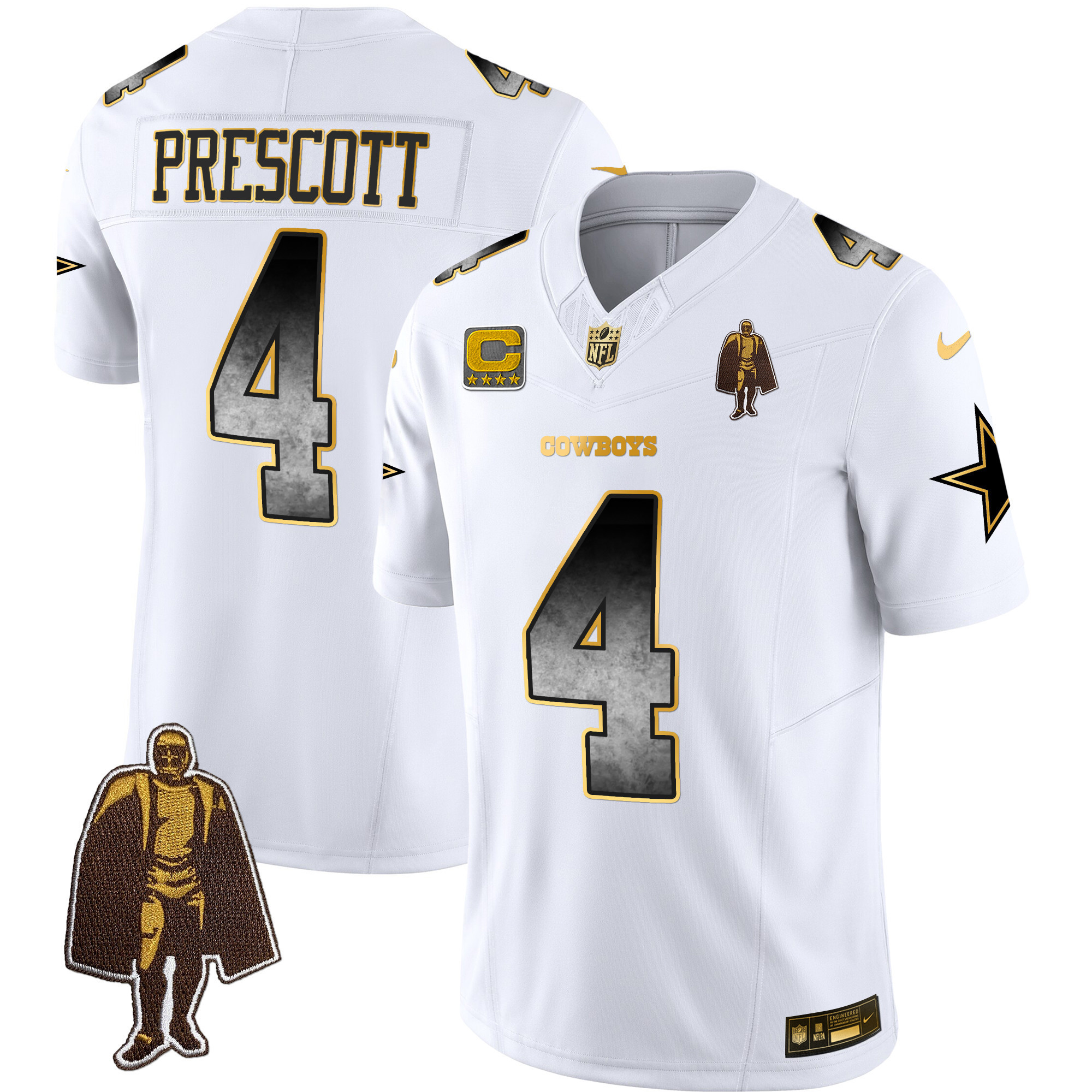 Dak Prescott Men's Dallas Cowboys Arch Smoke Vapor White Jersey - All Stitched