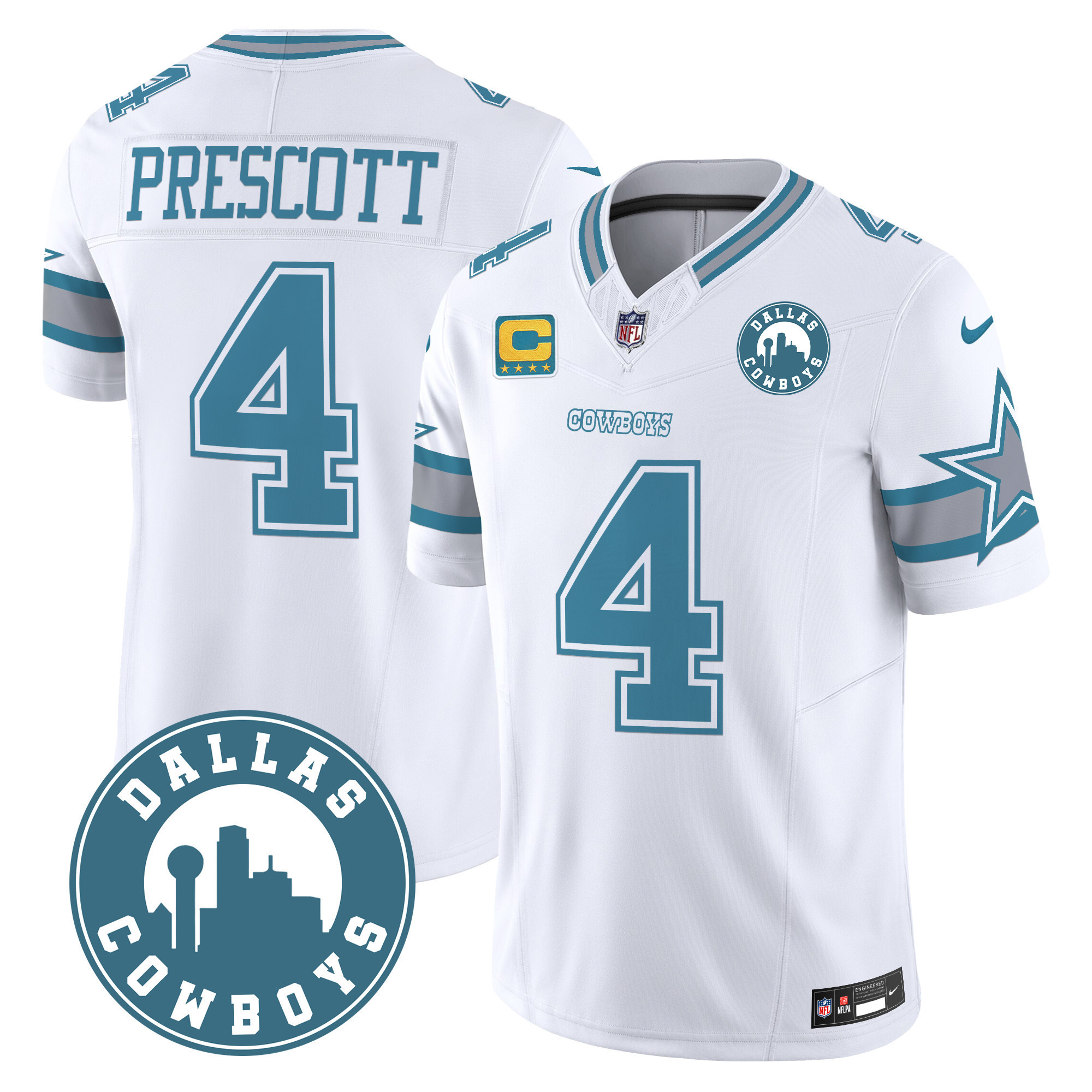 Dak Prescott Men's Dallas Cowboys "Dallas City" Patch Vapor Limited Heritage Jersey - All Stitched