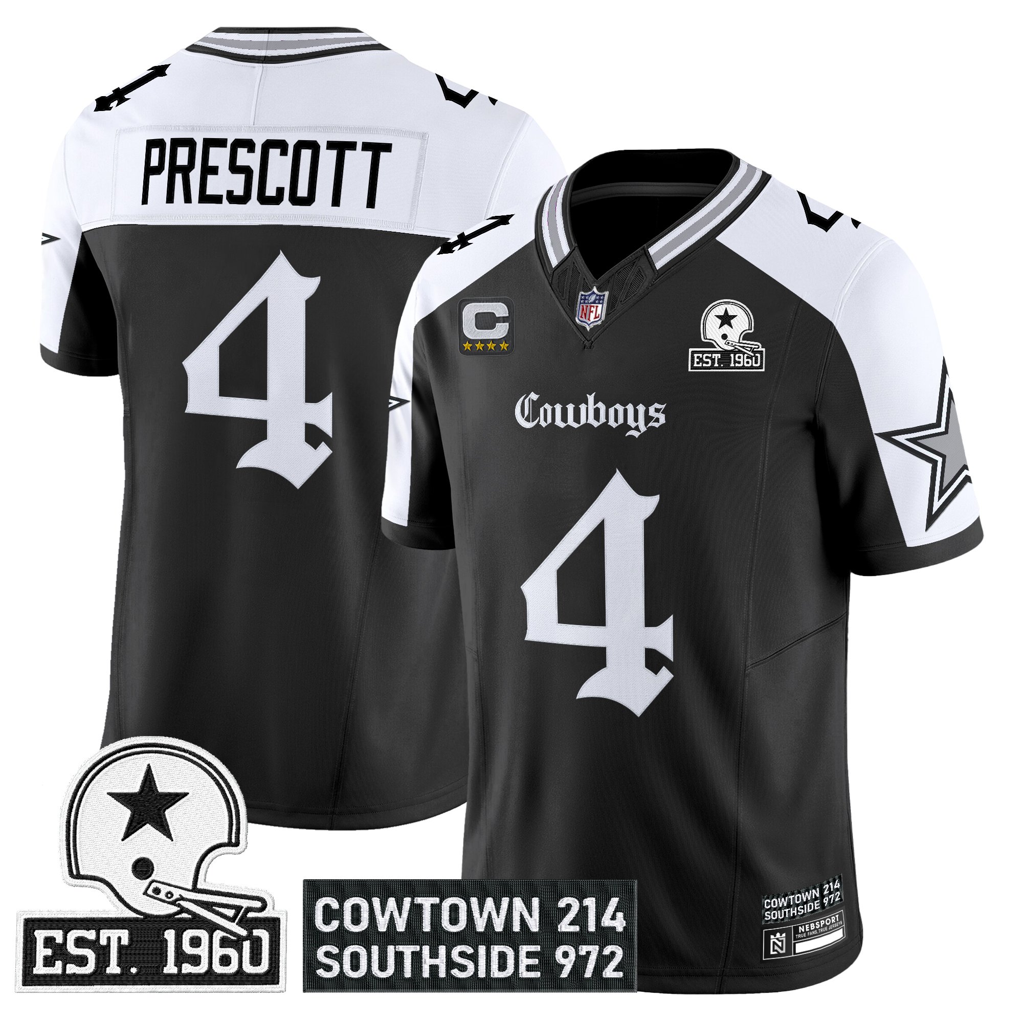 Dak Prescott Men's Dallas Cowboys 'Gothic Lone Star Edition' Vapor Limited Alternate Jersey - All Stitched