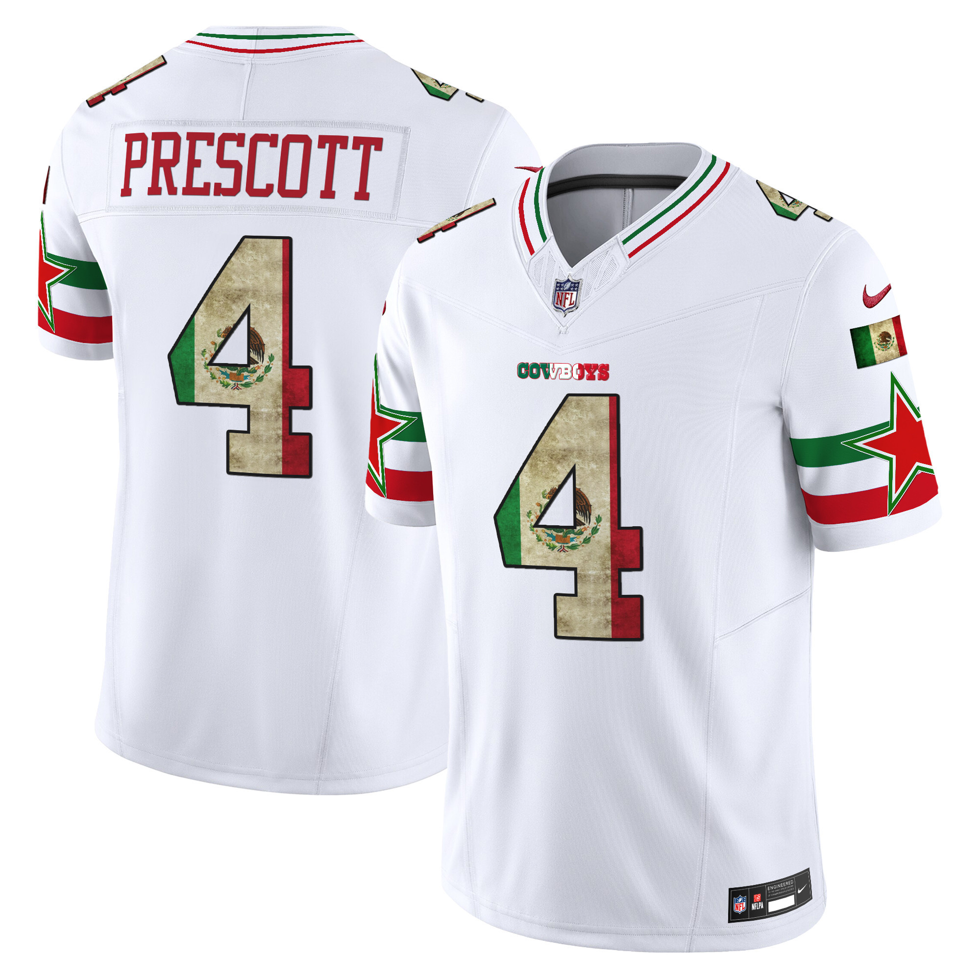 Dak Prescott Men's Dallas Cowboys Mexico Vapor Limited White Jersey - All Stitched