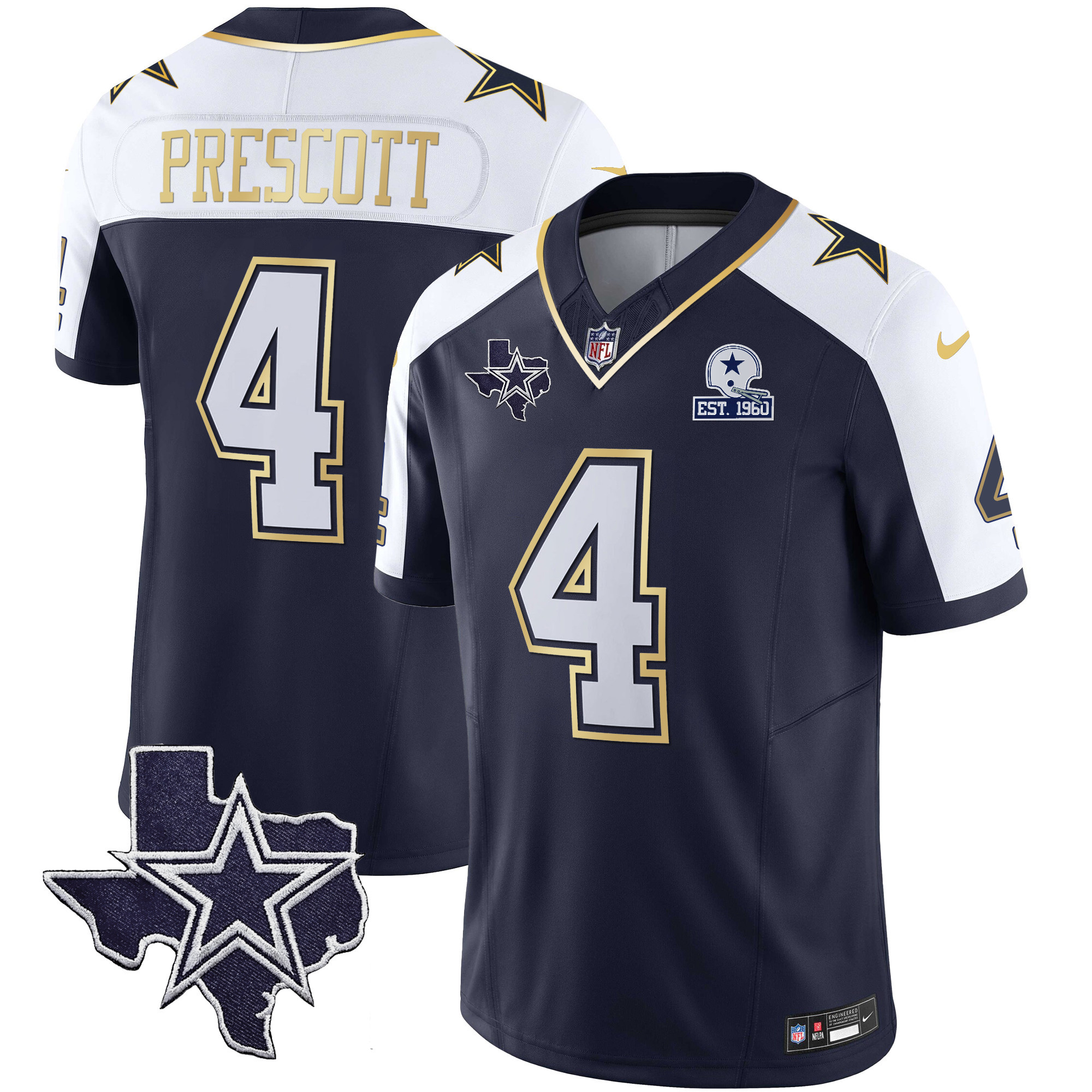 Dak Prescott Men's Dallas Cowboys Vapor Gold Alternate Jersey - All Stitched