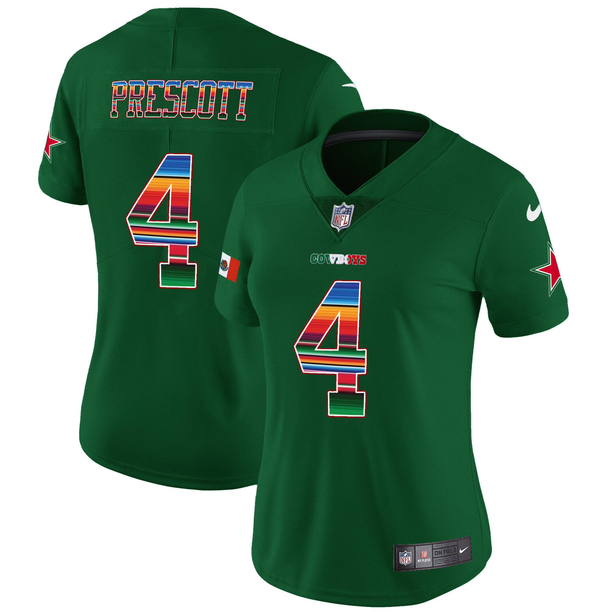 Dak Prescott Women's Dallas Cowboys Mexico Vapor Limited Green Jersey - All Stitched