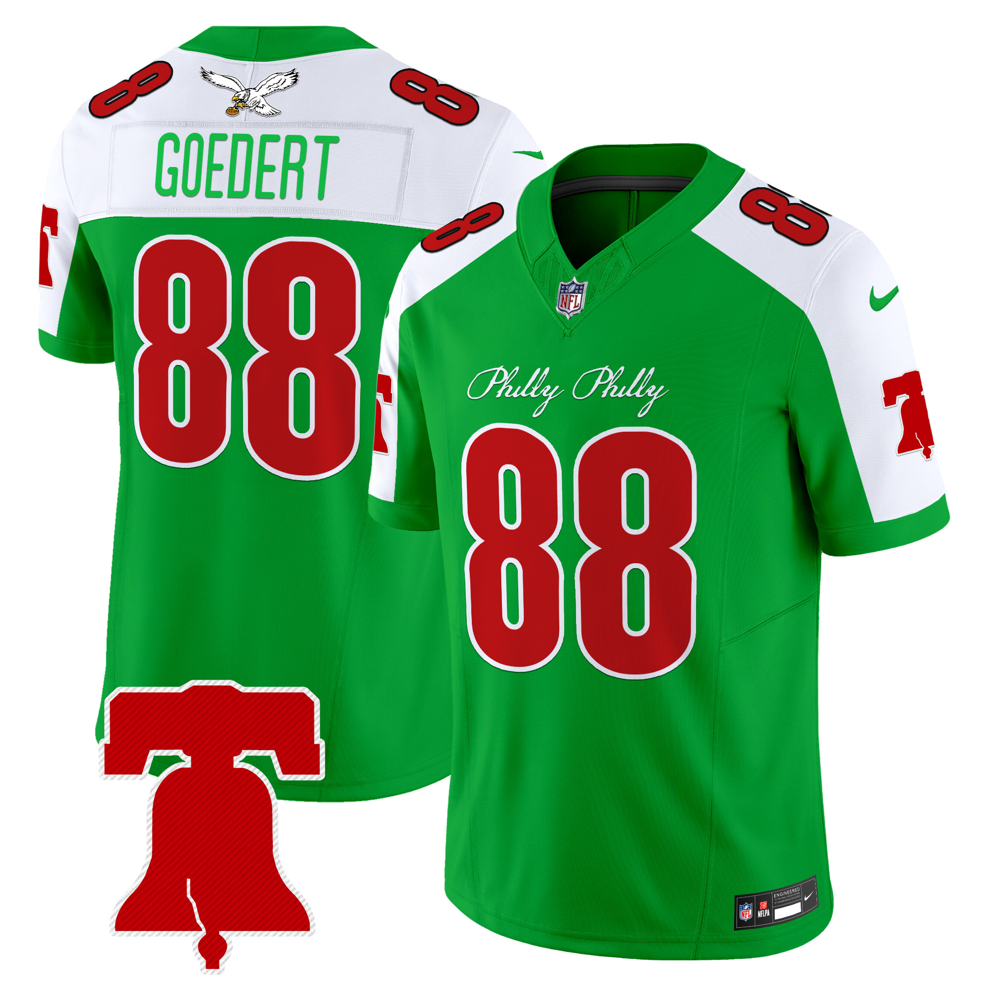 Dallas Goedert Men's Philadelphia Eagles Philly Phanatic Style Vapor Limited Kelly Alternate Jersey - All Stitched