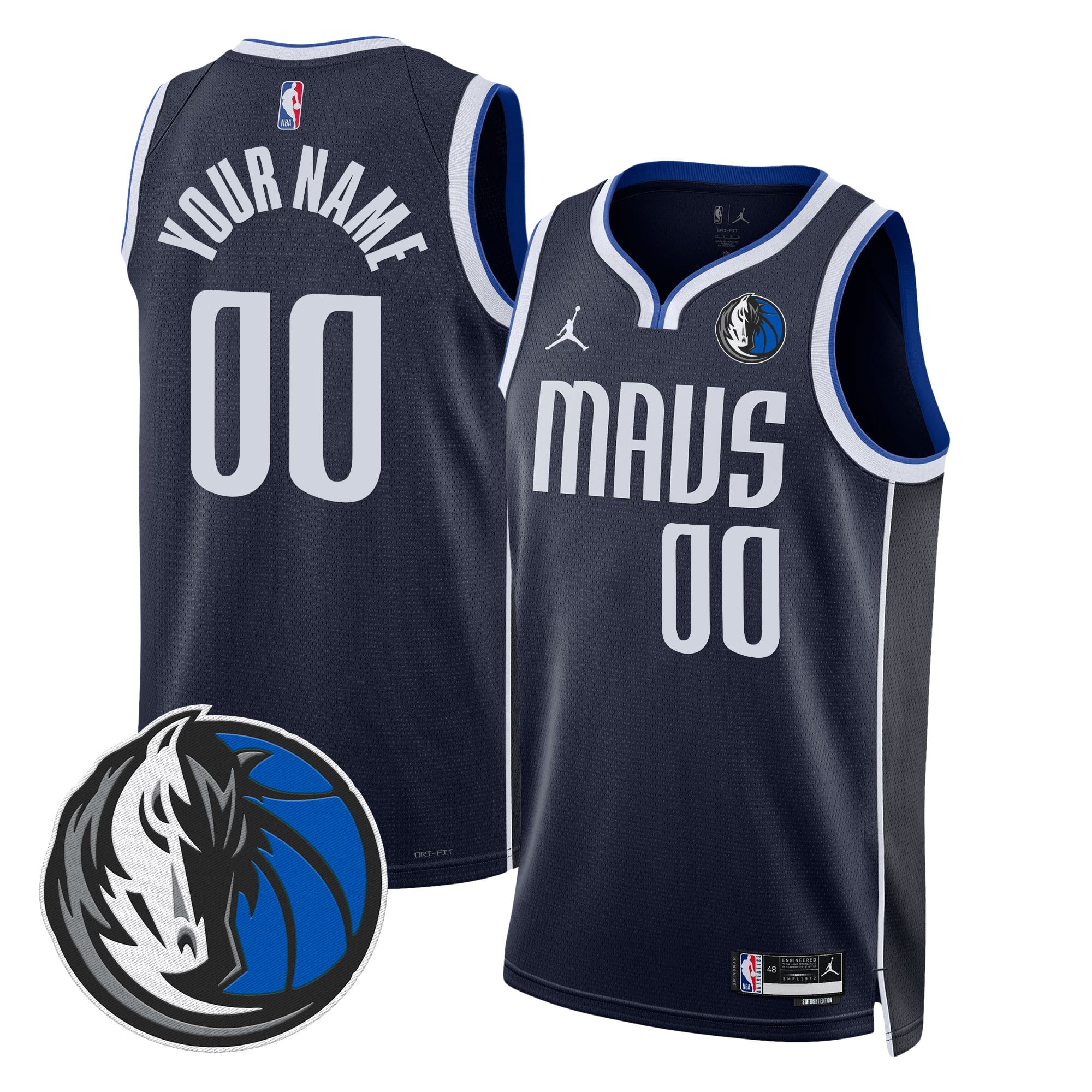 Dallas Mavericks Swingman Custom Jersey V2 - All Stitched - Image 3