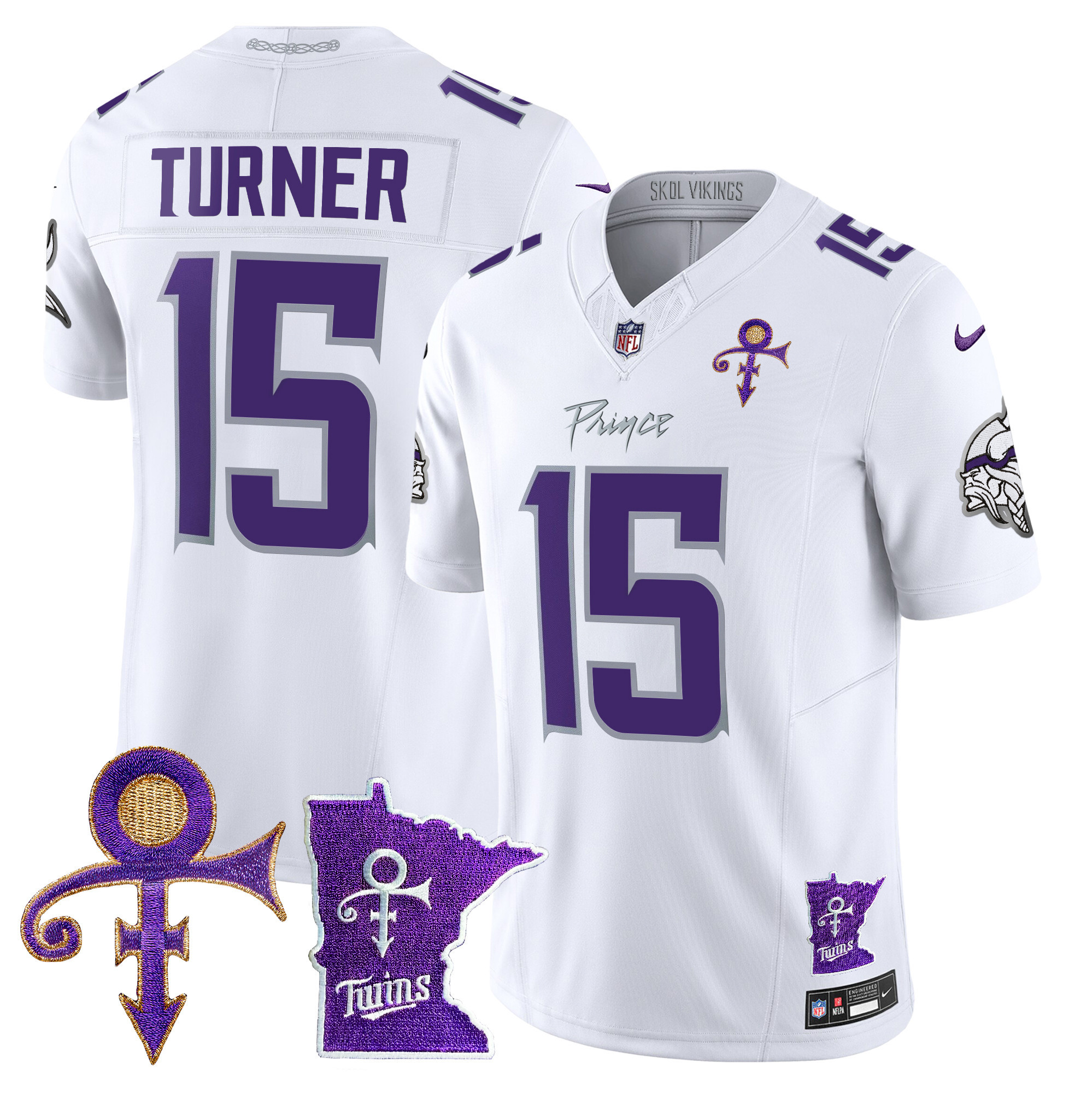 Dallas Turner Men's Minnesota Vikings 2024 Prince Vapor Limited White Limited Jersey - All Stitched