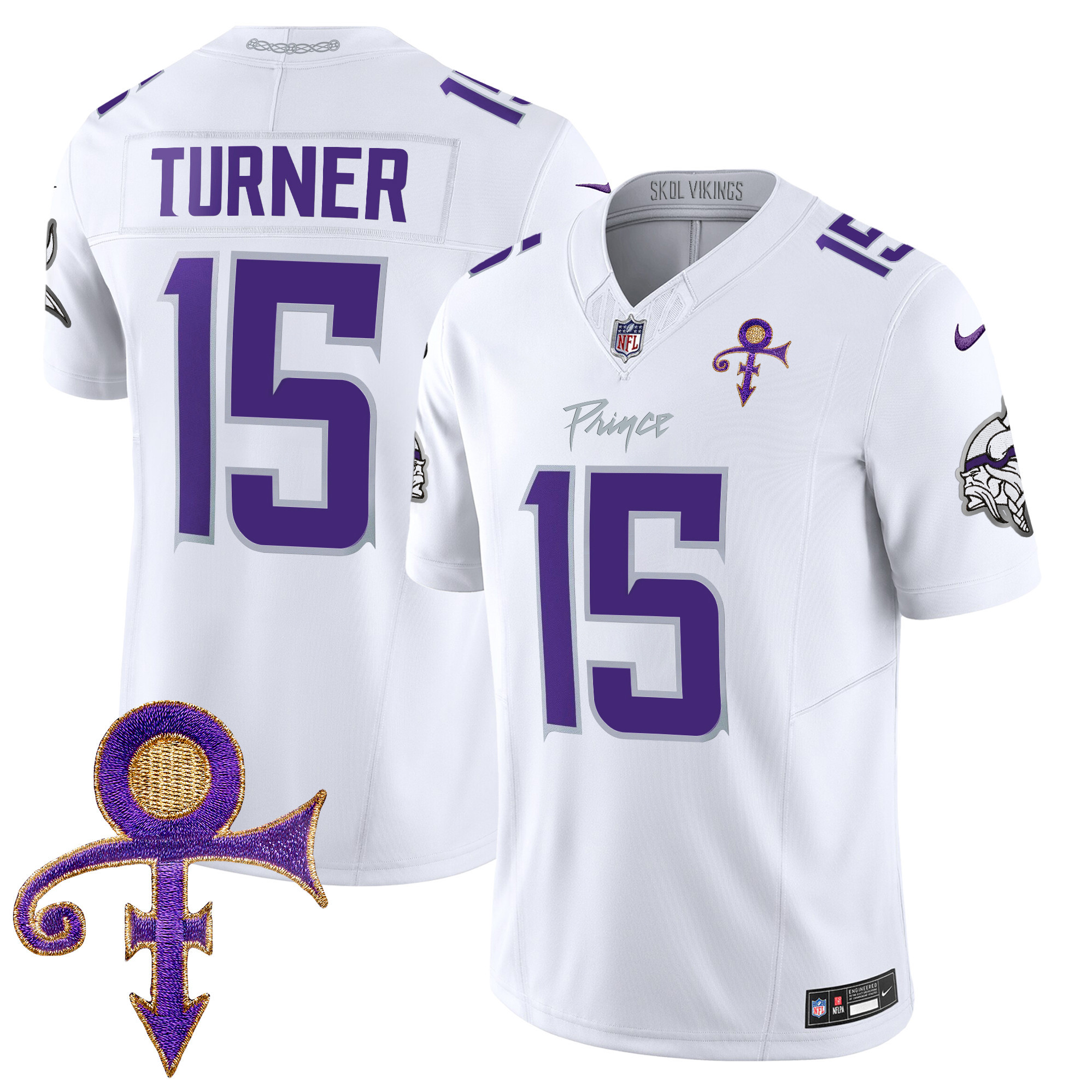 Dallas Turner Men's Minnesota Vikings 2024 Prince Vapor Limited White Limited Jersey - All Stitched
