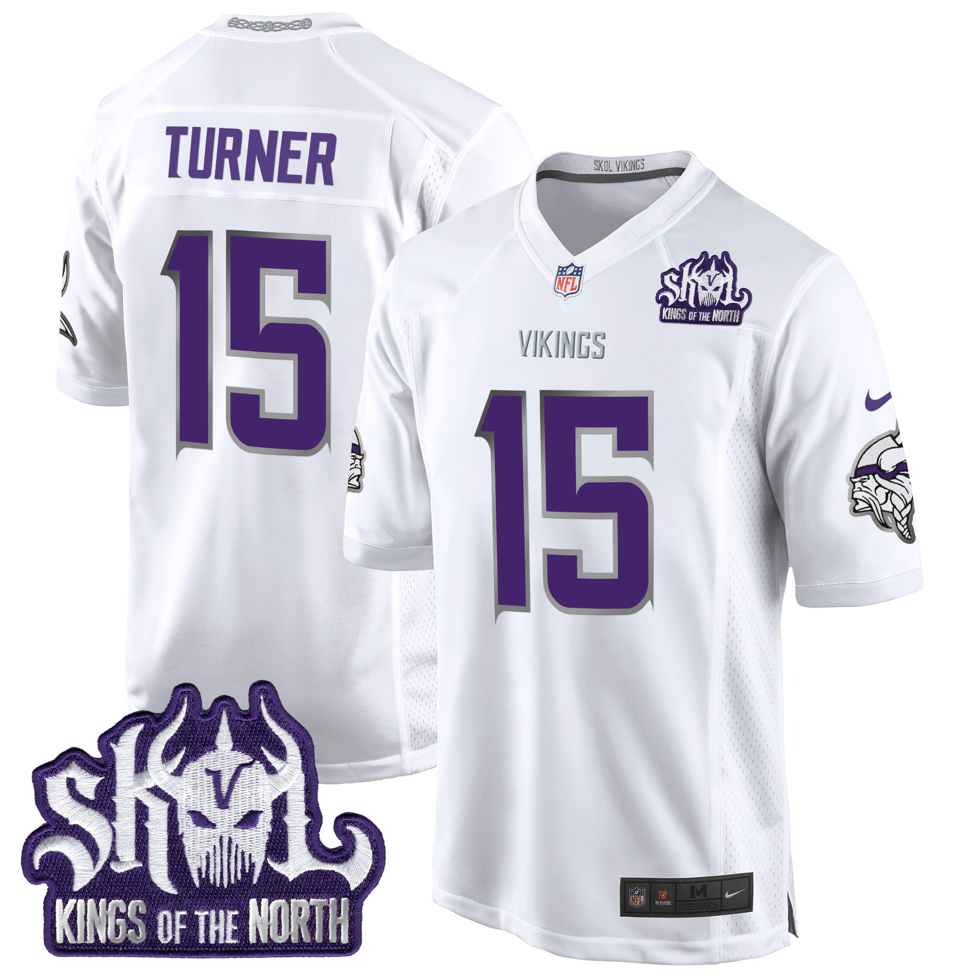 Dallas Turner Men's Minnesota Vikings 2024 Winter Warrior Skol Patch Game White Limited Jersey - All Stitched
