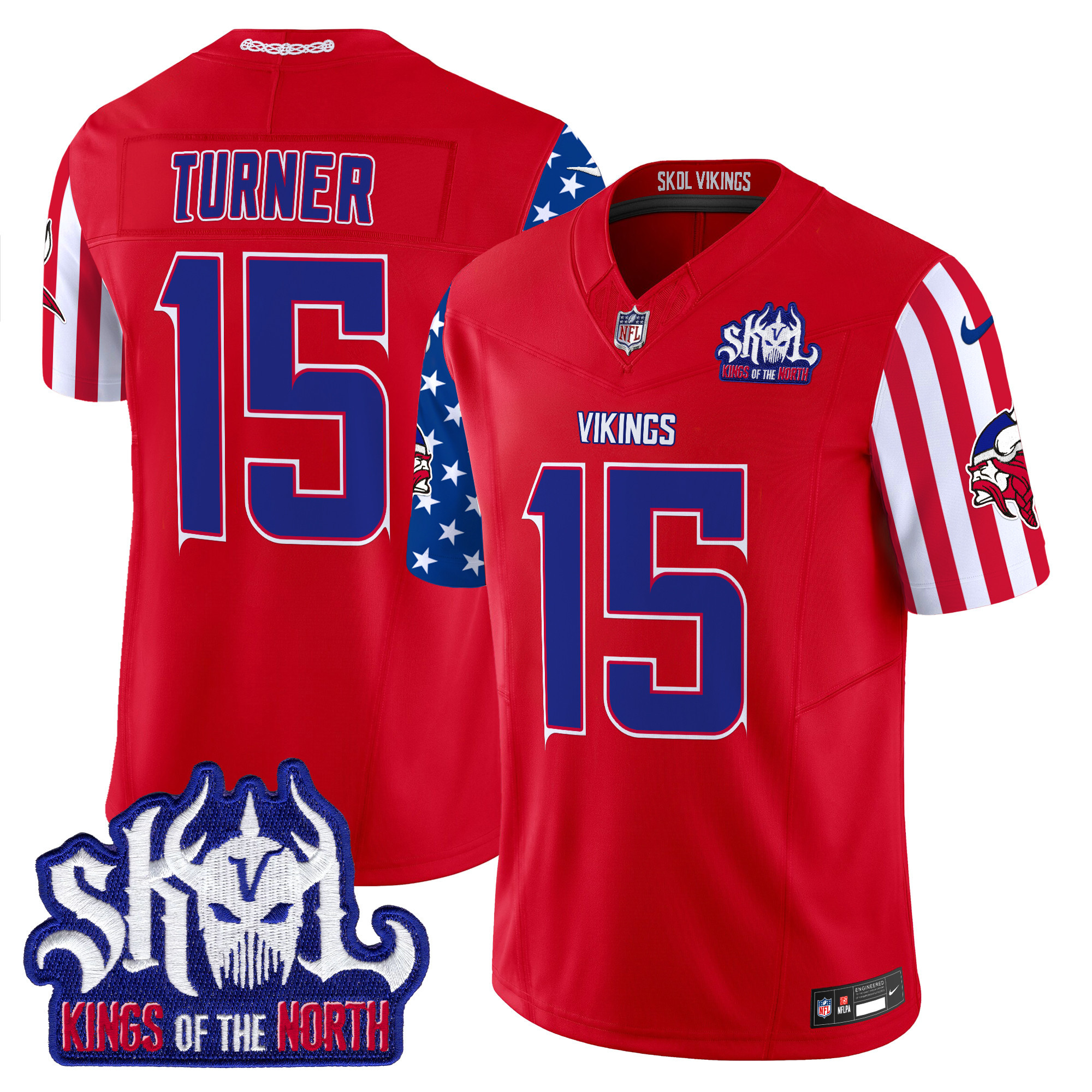 Dallas Turner Men's Minnesota Vikings American Style Vapor Limited Red Jersey - All Stitched
