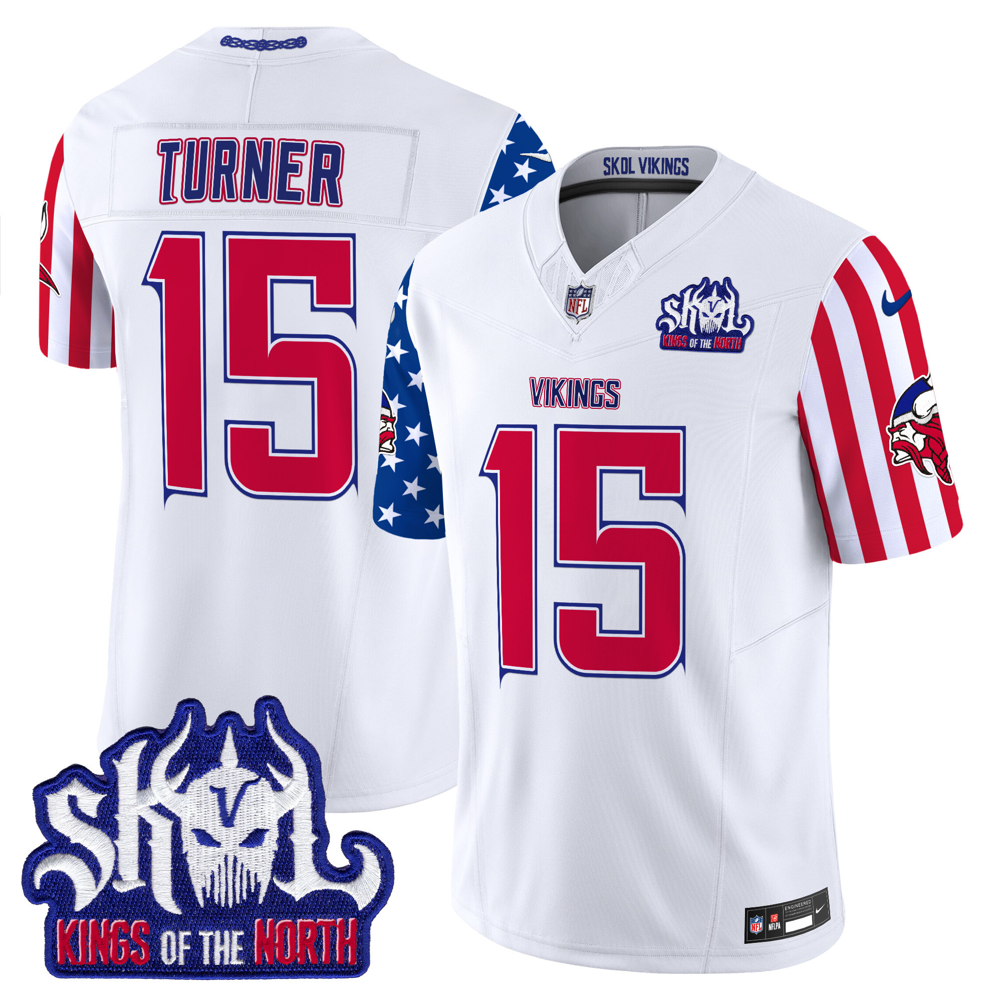 Dallas Turner Men's Minnesota Vikings American Style Vapor Limited White Jersey - All Stitched