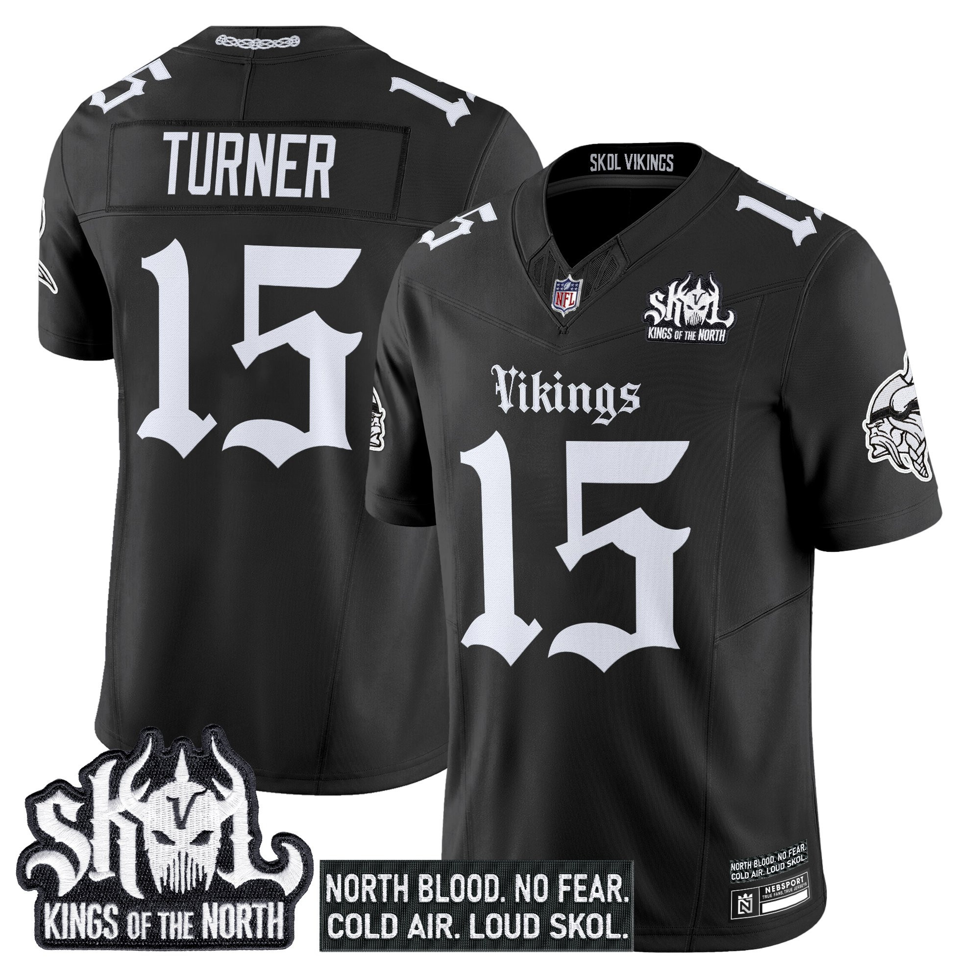 Dallas Turner Men's Minnesota Vikings 'Gothic Norseblood Edition' Vapor Limited Black Jersey - All Stitched