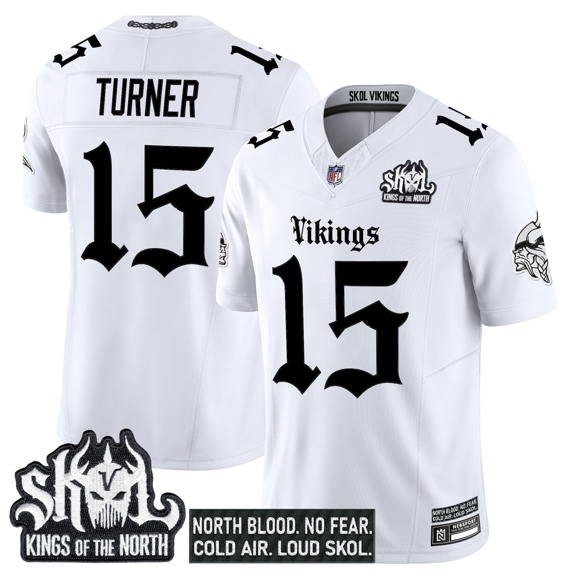Dallas Turner Men's Minnesota Vikings 'Gothic Norseblood Edition' Vapor Limited White Jersey - All Stitched