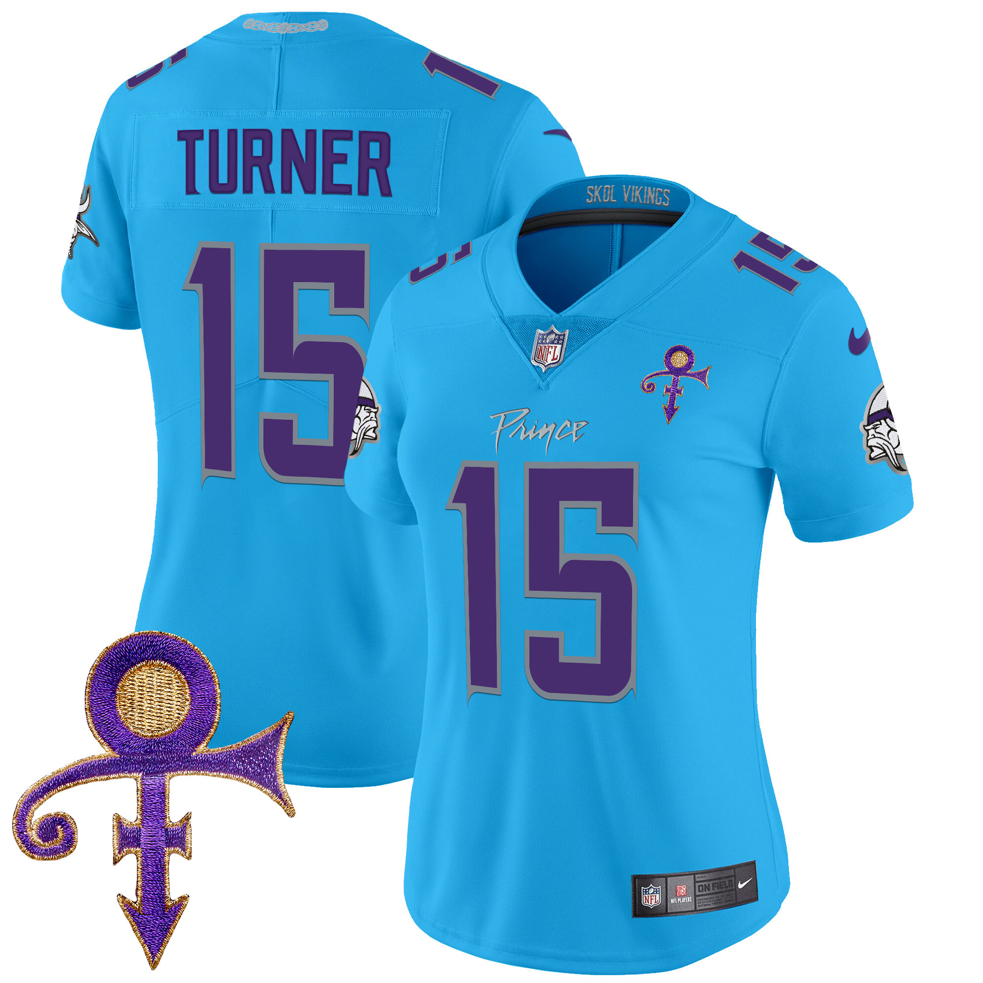 Dallas Turner Women's Minnesota Vikings 2024 Prince Vapor Limited Light Blue Jersey - All Stitched