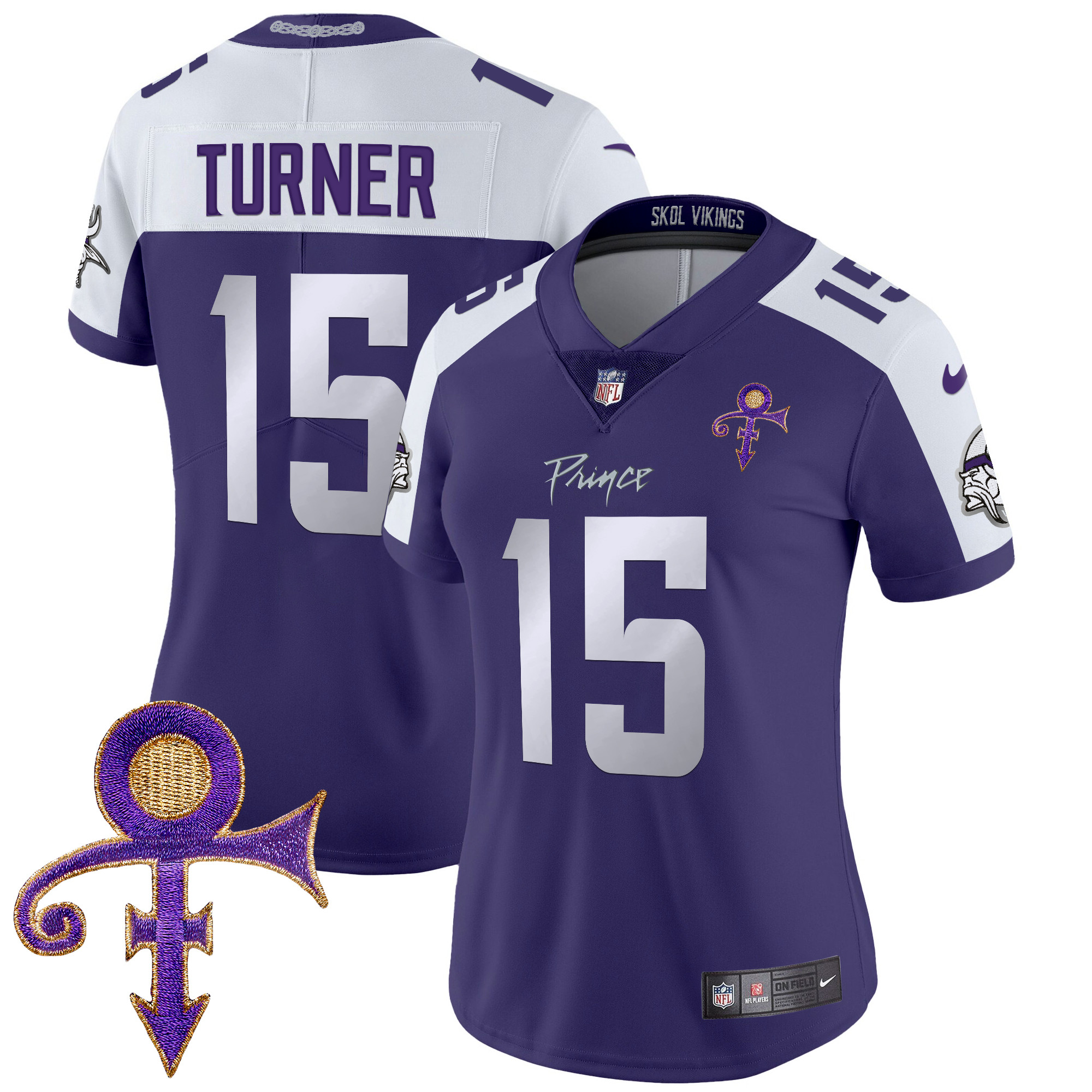 Dallas Turner Women's Minnesota Vikings 2024 Prince Vapor Limited Purple Alternate Jersey - All Stitched