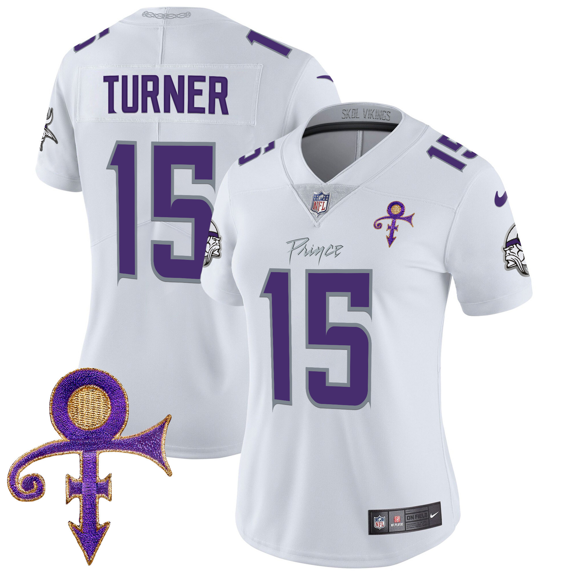 Dallas Turner Women's Minnesota Vikings 2024 Prince Vapor Limited White Limited Jersey - All Stitched