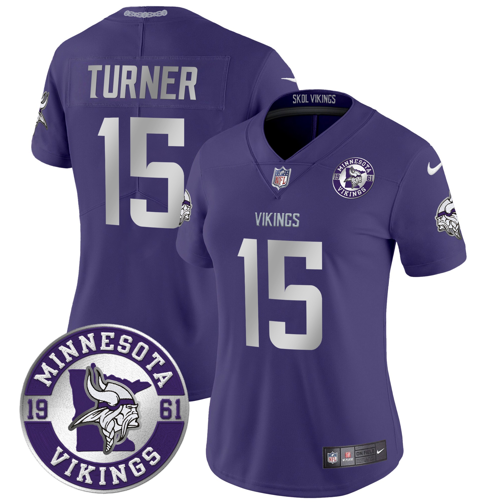 Dallas Turner Women's Minnesota Vikings 2024 Vapor Limited Purple Jersey - All Stitched