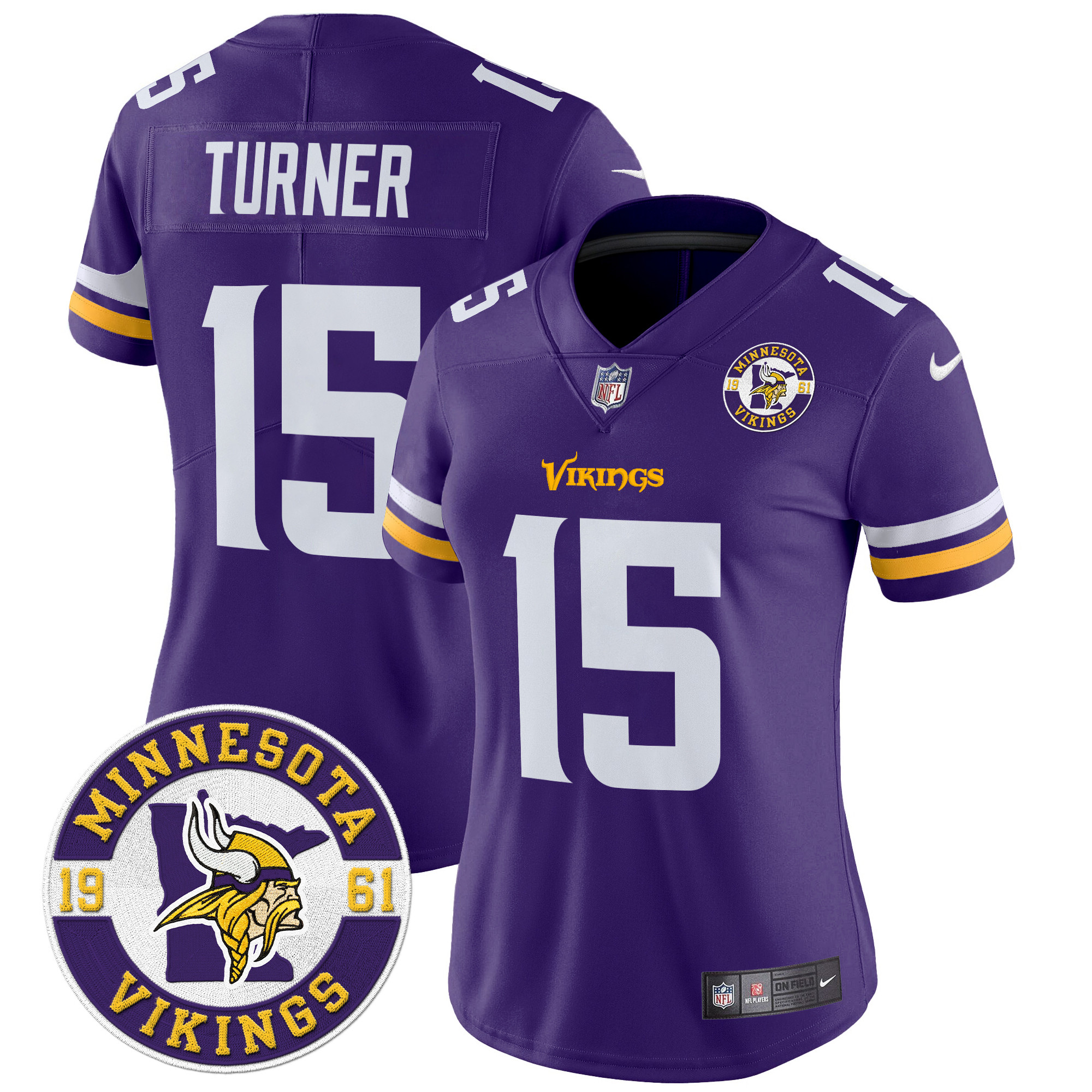 Dallas Turner Women's Minnesota Vikings 2024 Vapor Limited Purple Jersey - All Stitched