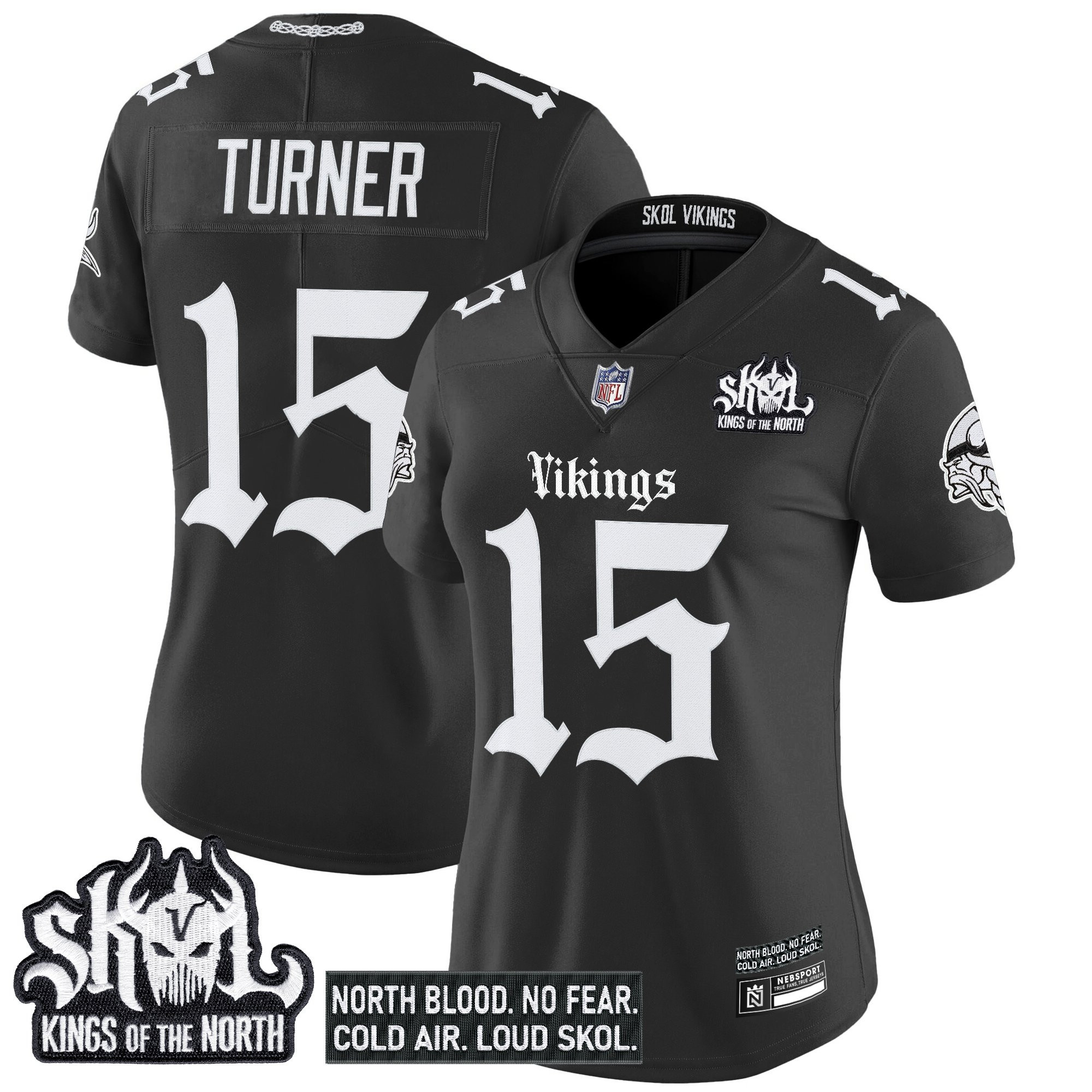 Dallas Turner Women's Minnesota Vikings 'Gothic Norseblood Edition' Vapor Limited Black Jersey - All Stitched