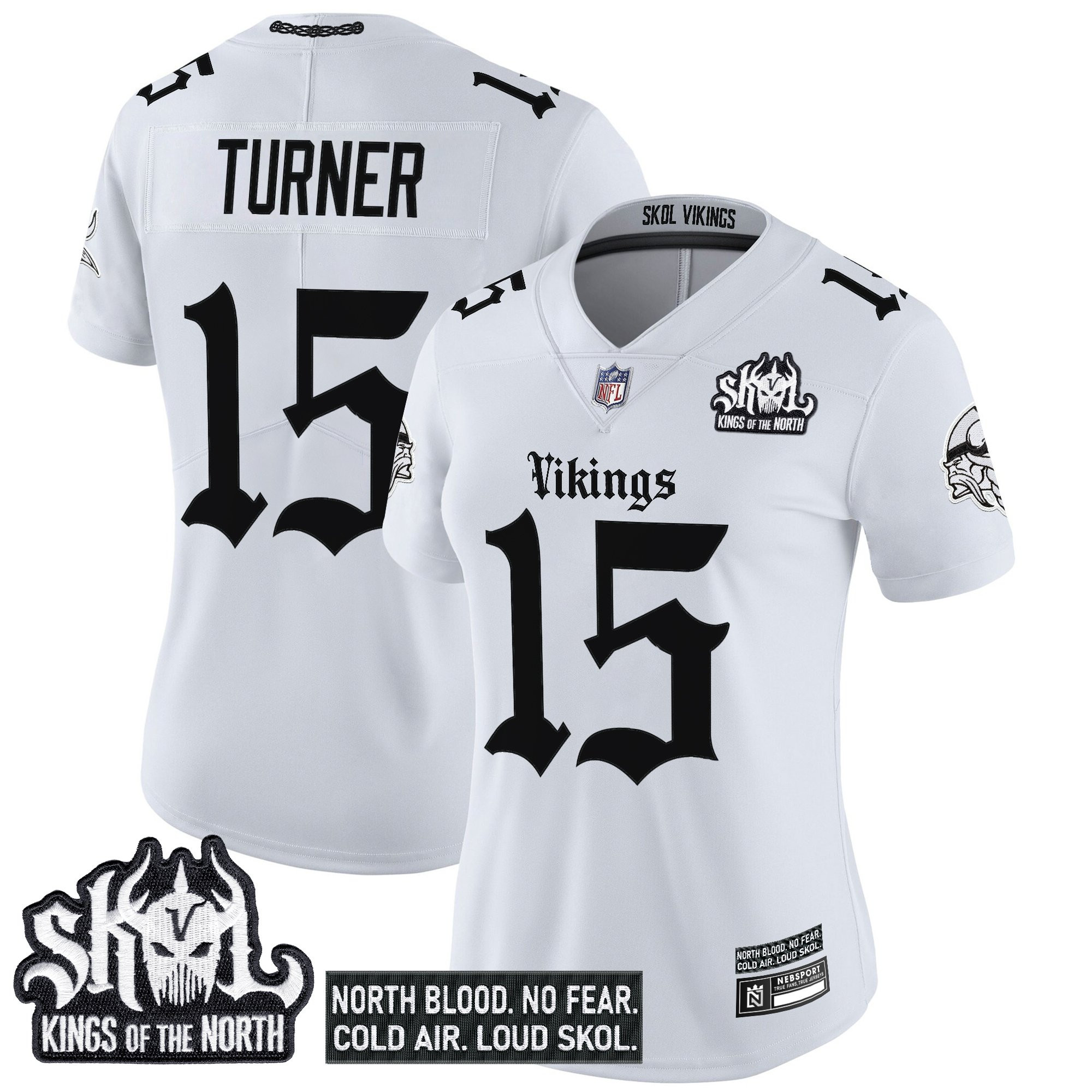 Dallas Turner Women's Minnesota Vikings 'Gothic Norseblood Edition' Vapor Limited White Jersey - All Stitched
