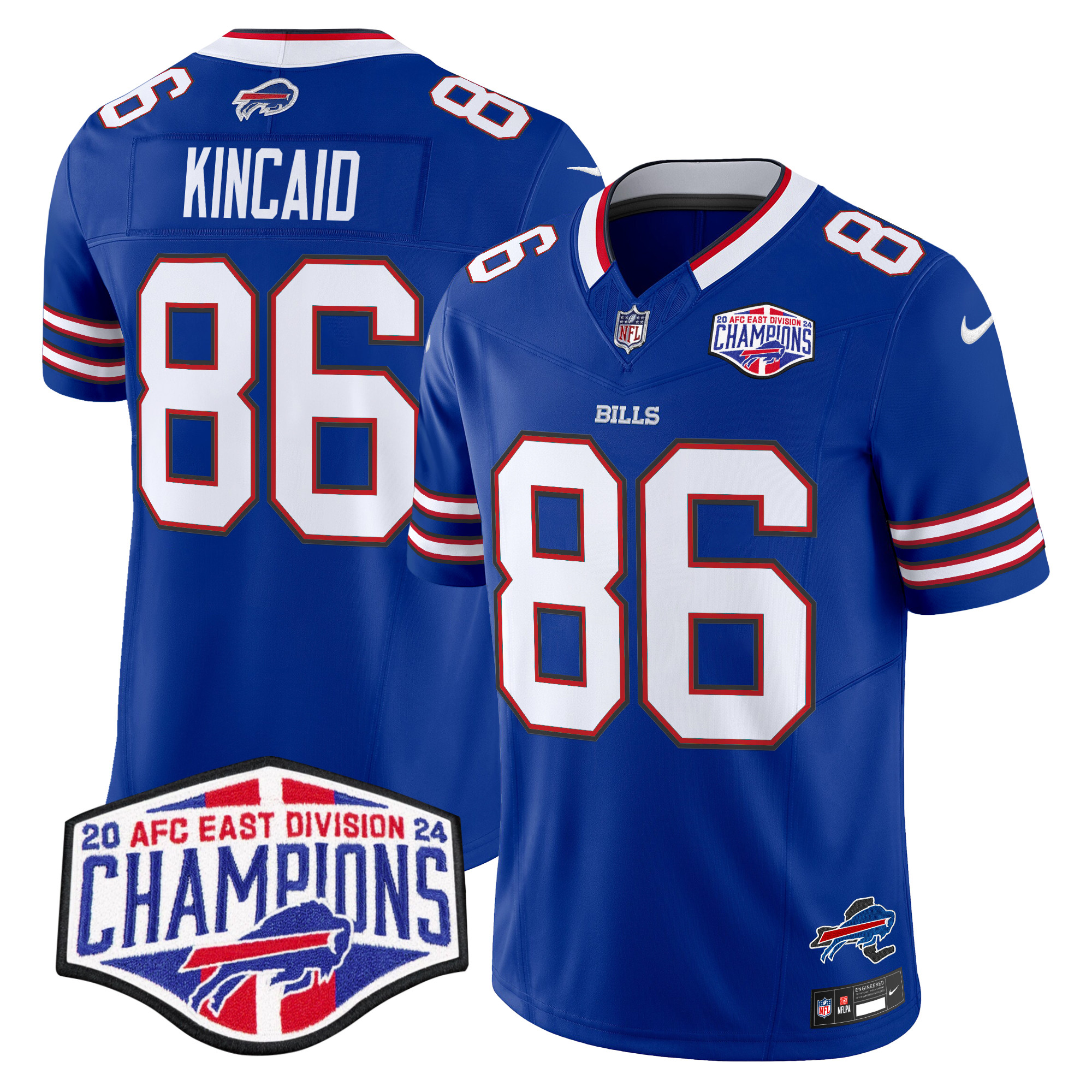 Dalton Kincaid Men's Buffalo Bills 2024 AFC East Division Champions Vapor Limited Royal Jersey - All Stitched