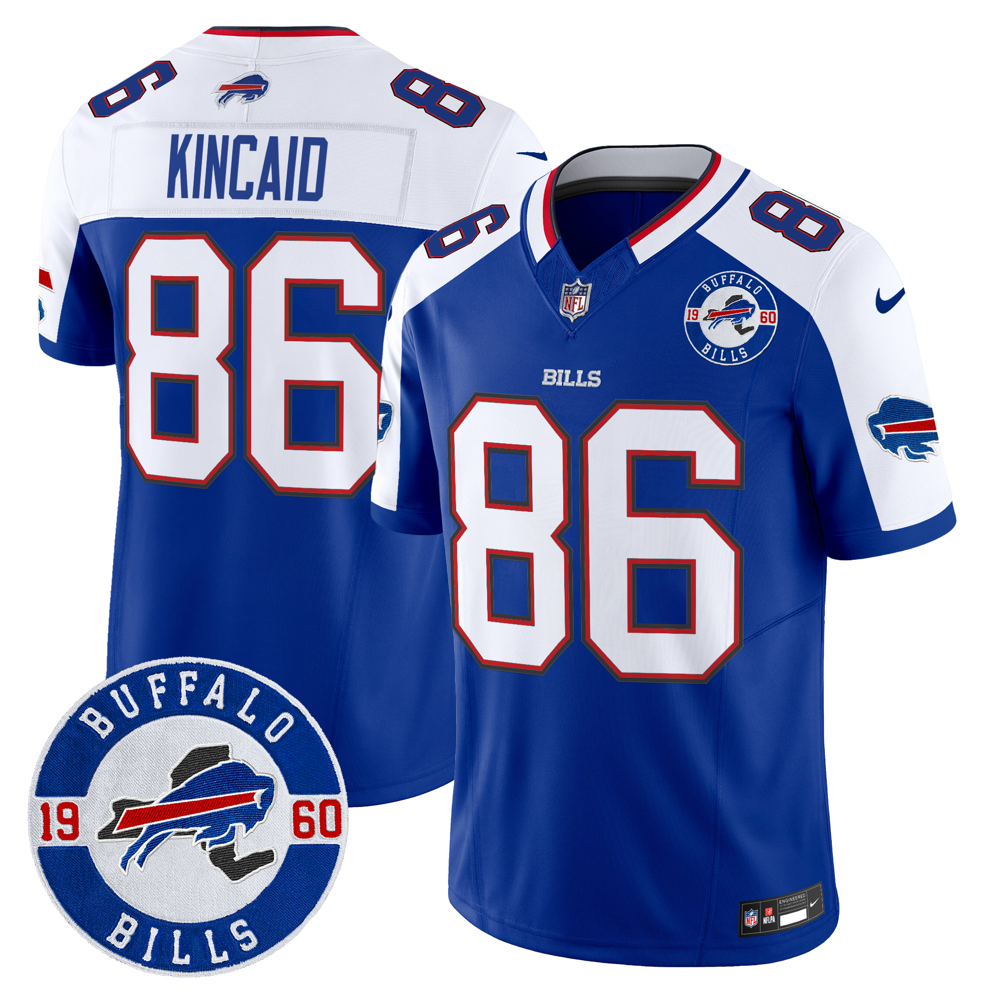 Dalton Kincaid Men's Buffalo Bills 2024 Vapor Limited Royal Alternate Jersey - All Stitched