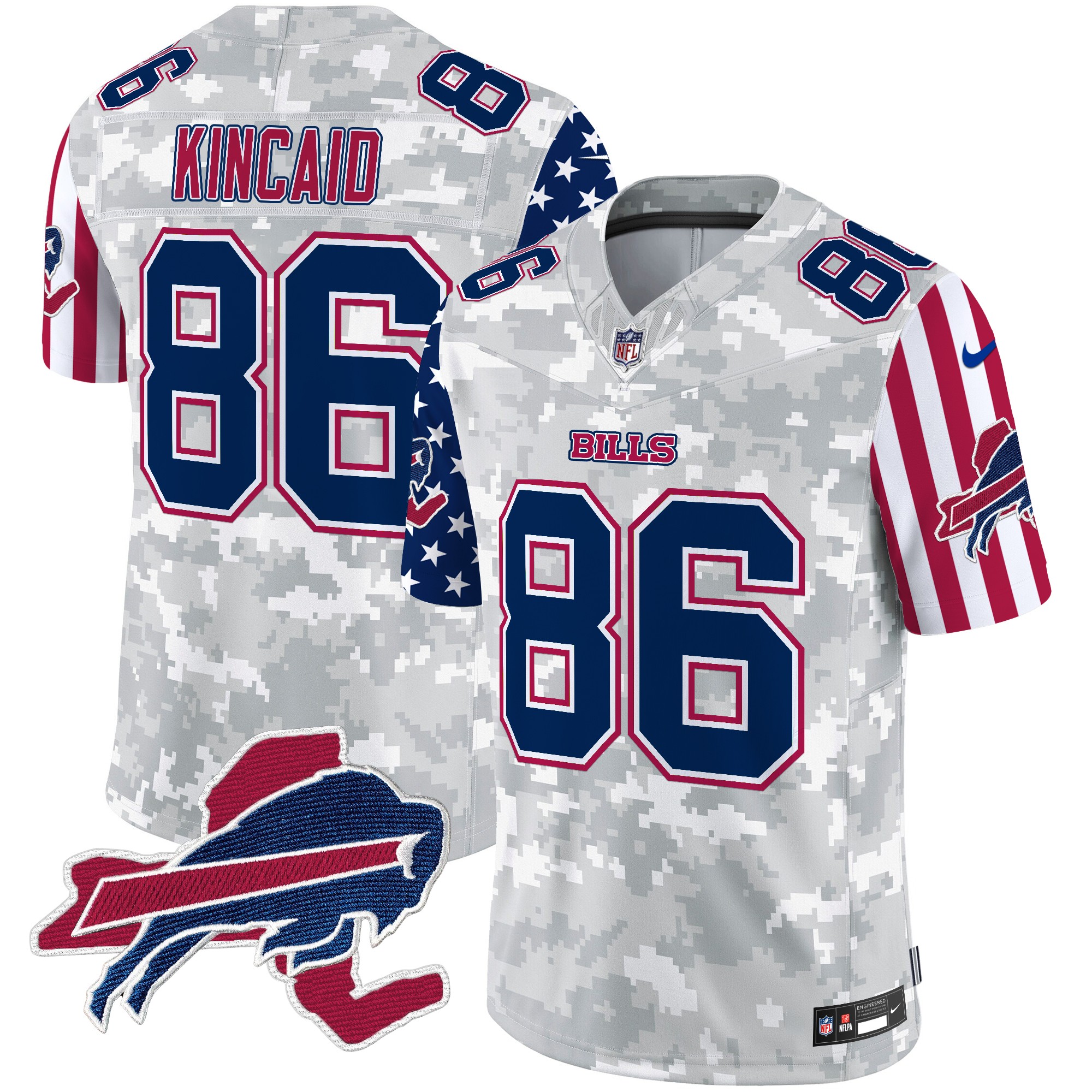 Dalton Kincaid Men's Buffalo Bills American Style Vapor Limited Arctic Camo Jersey - All Stitched
