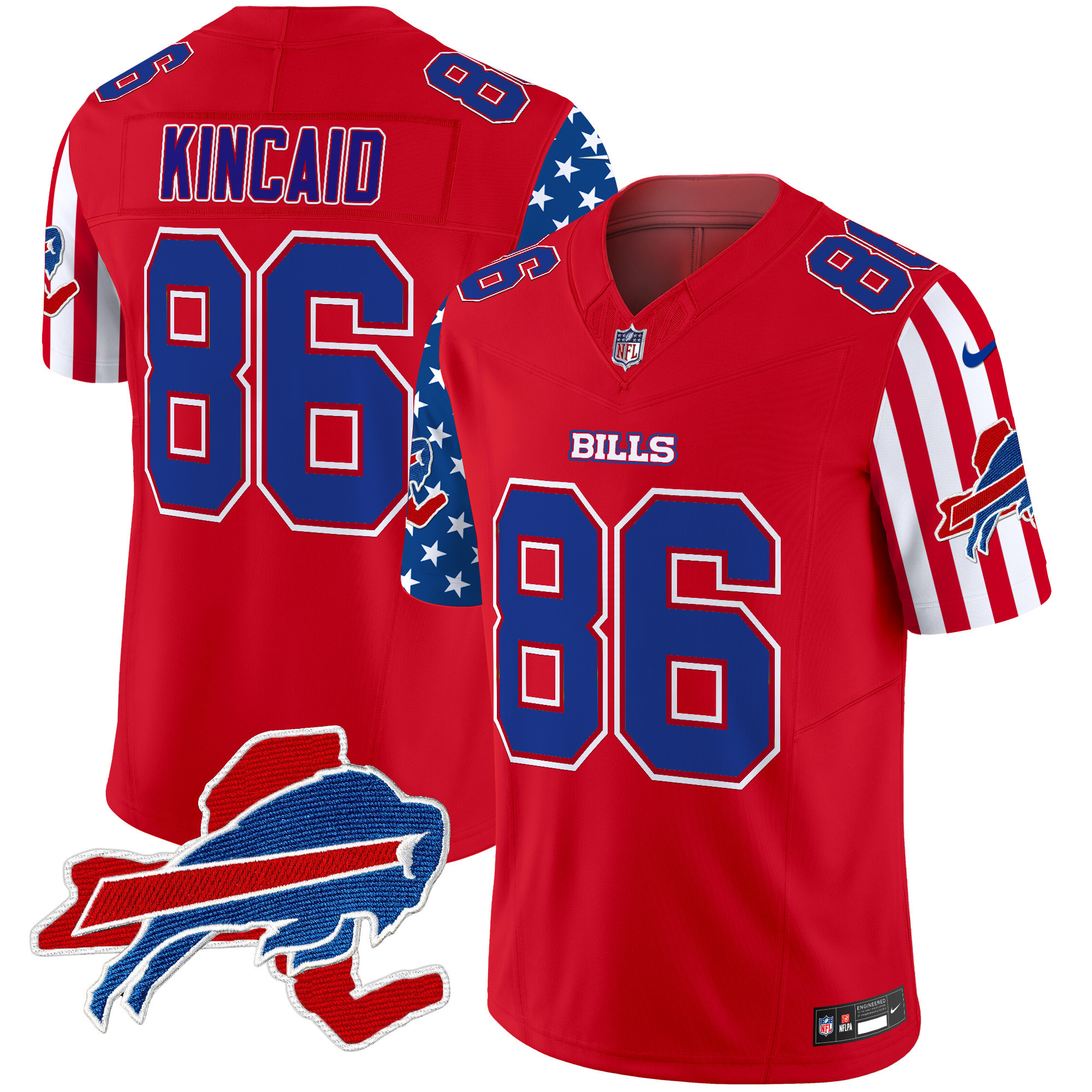 Dalton Kincaid Men's Buffalo Bills American Style Vapor Limited Red Jersey - All Stitched